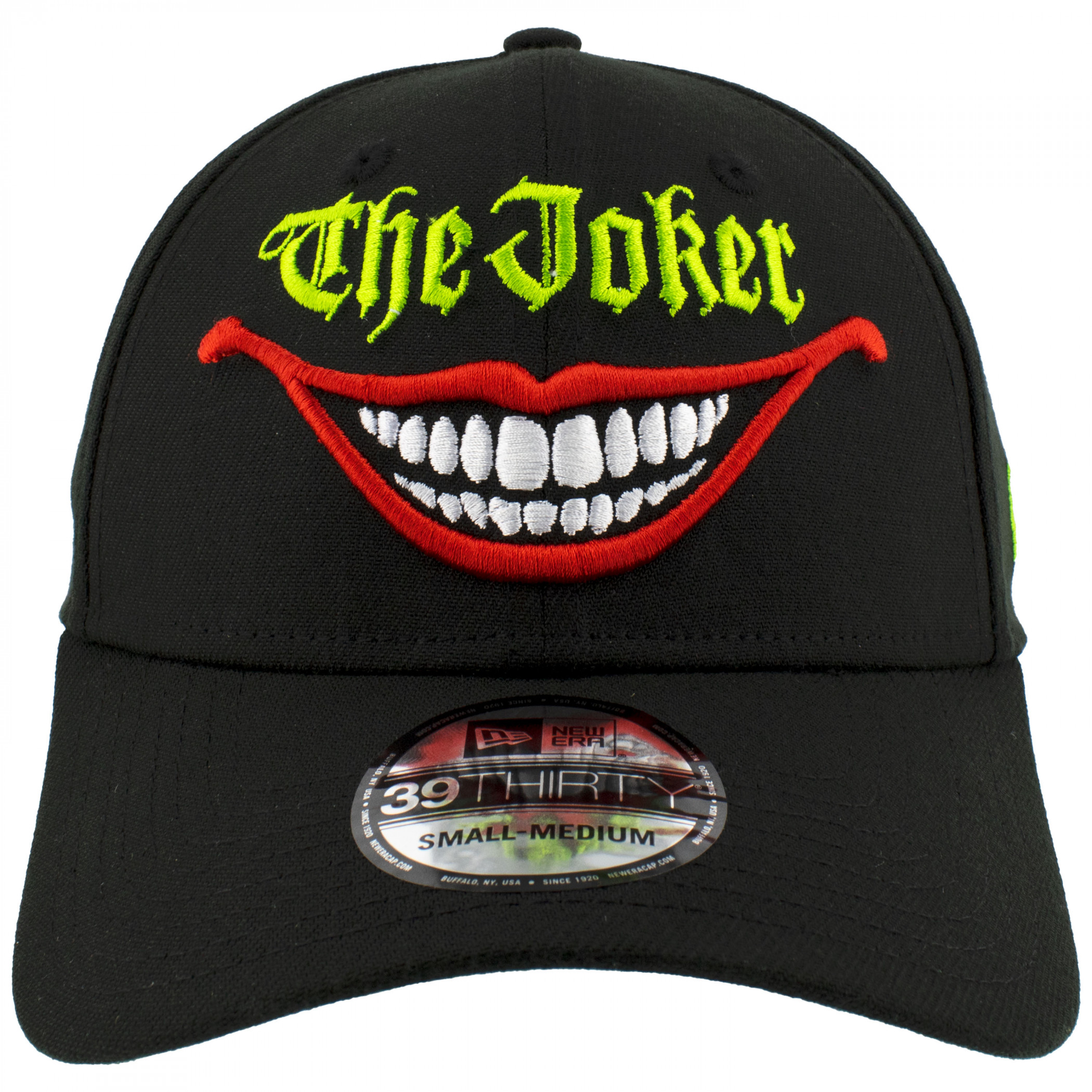 The Joker Smile Logo Black Colorway New Era 39Thirty Fitted Hat