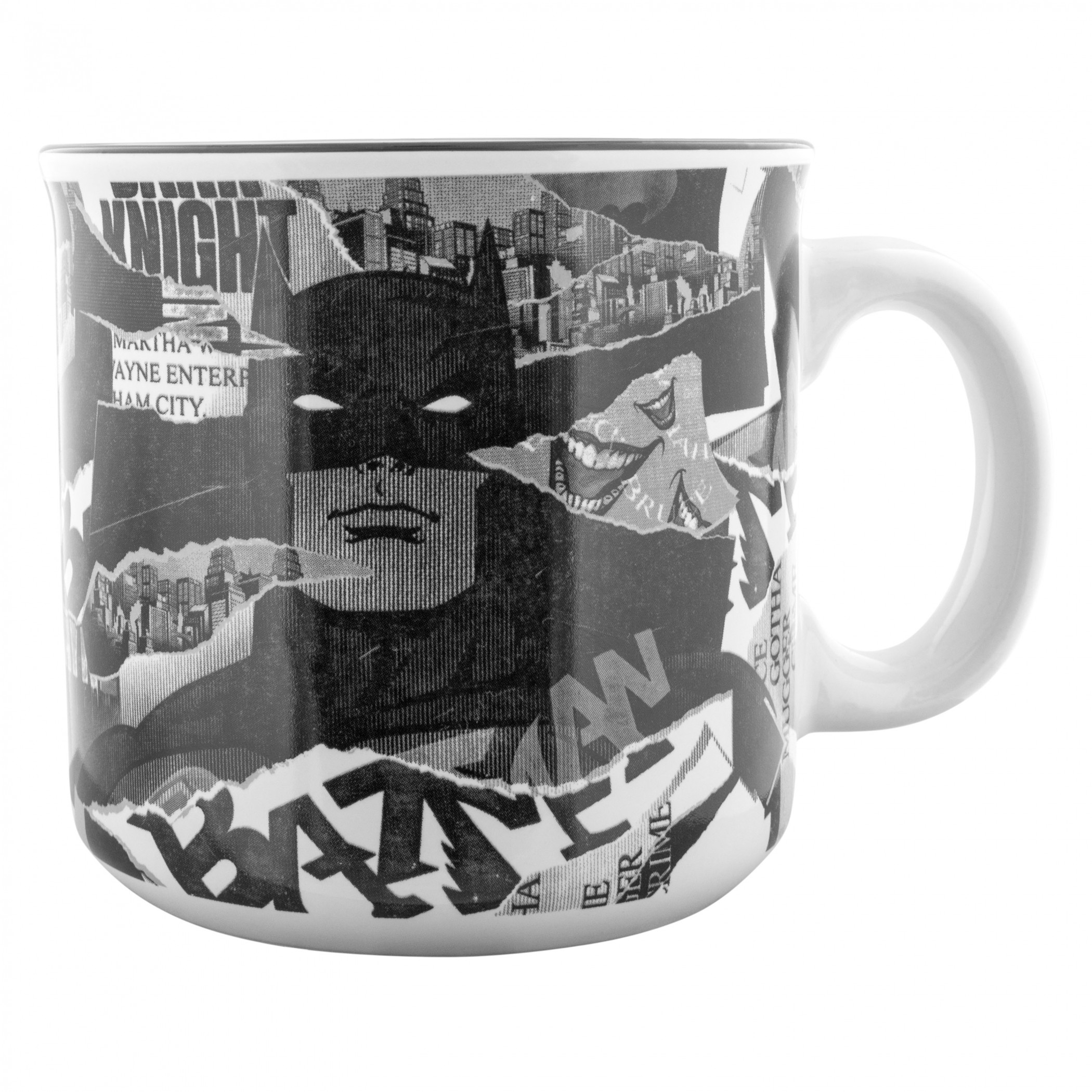 Batman Torn Comic Pages 20oz Ceramic Camper Mug