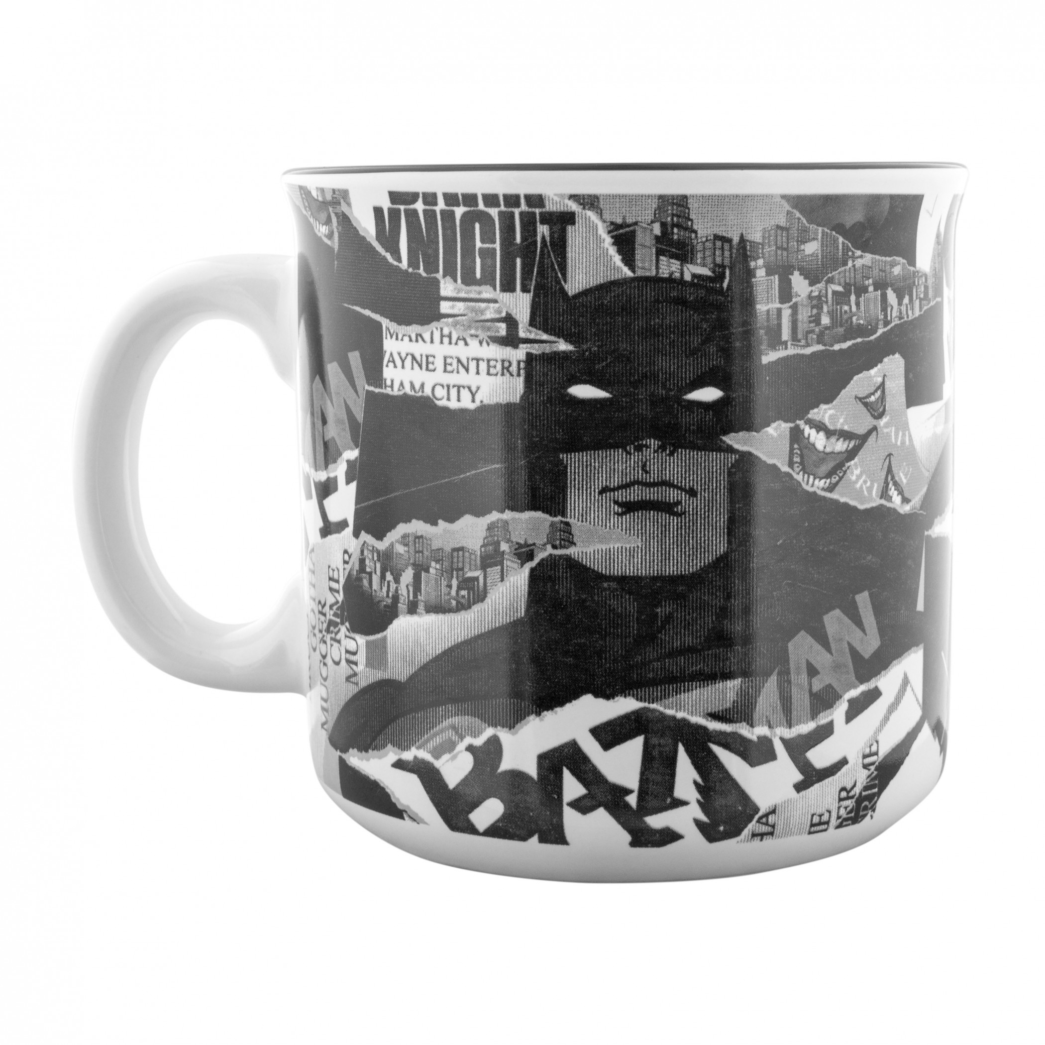 Batman Torn Comic Pages 20oz Ceramic Camper Mug