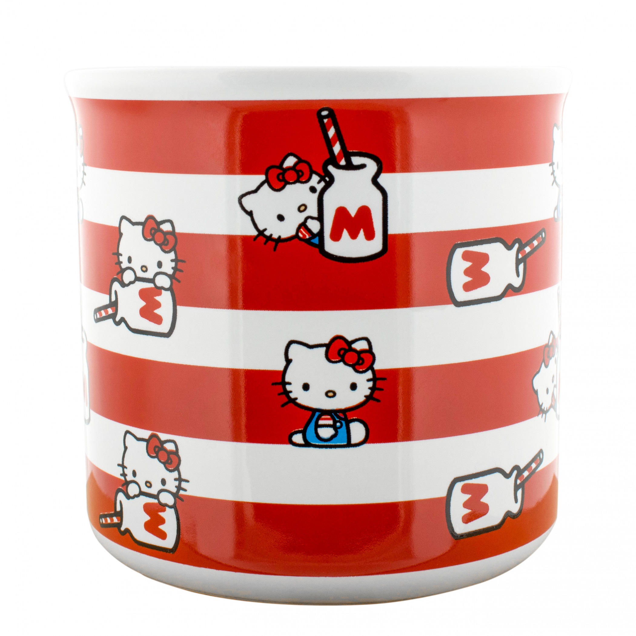 Hello Kitty Milk Bottle Stripes 20oz Ceramic Camper Mug