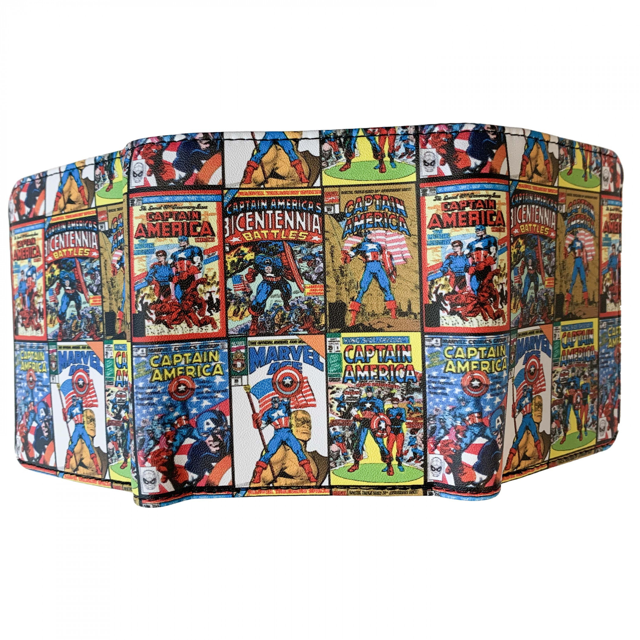 Captain America Greatest Comic Covers Trifold Wallet