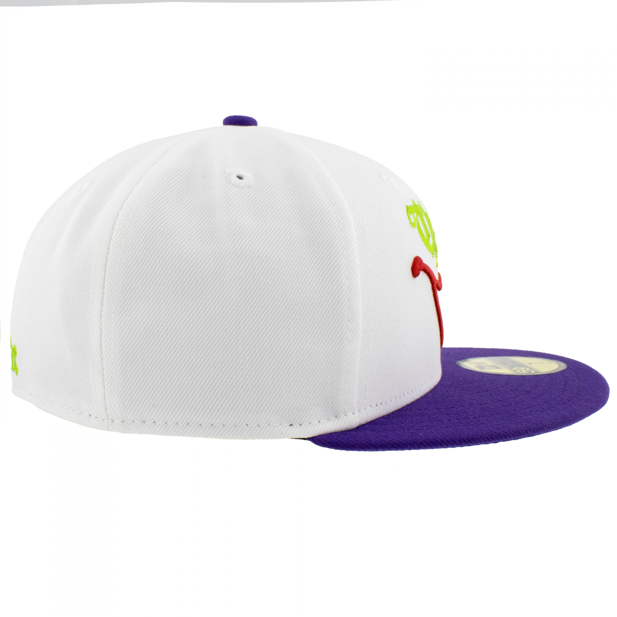 The Joker Smile White & Purple Colorway New Era 59Fifty Fitted Hat