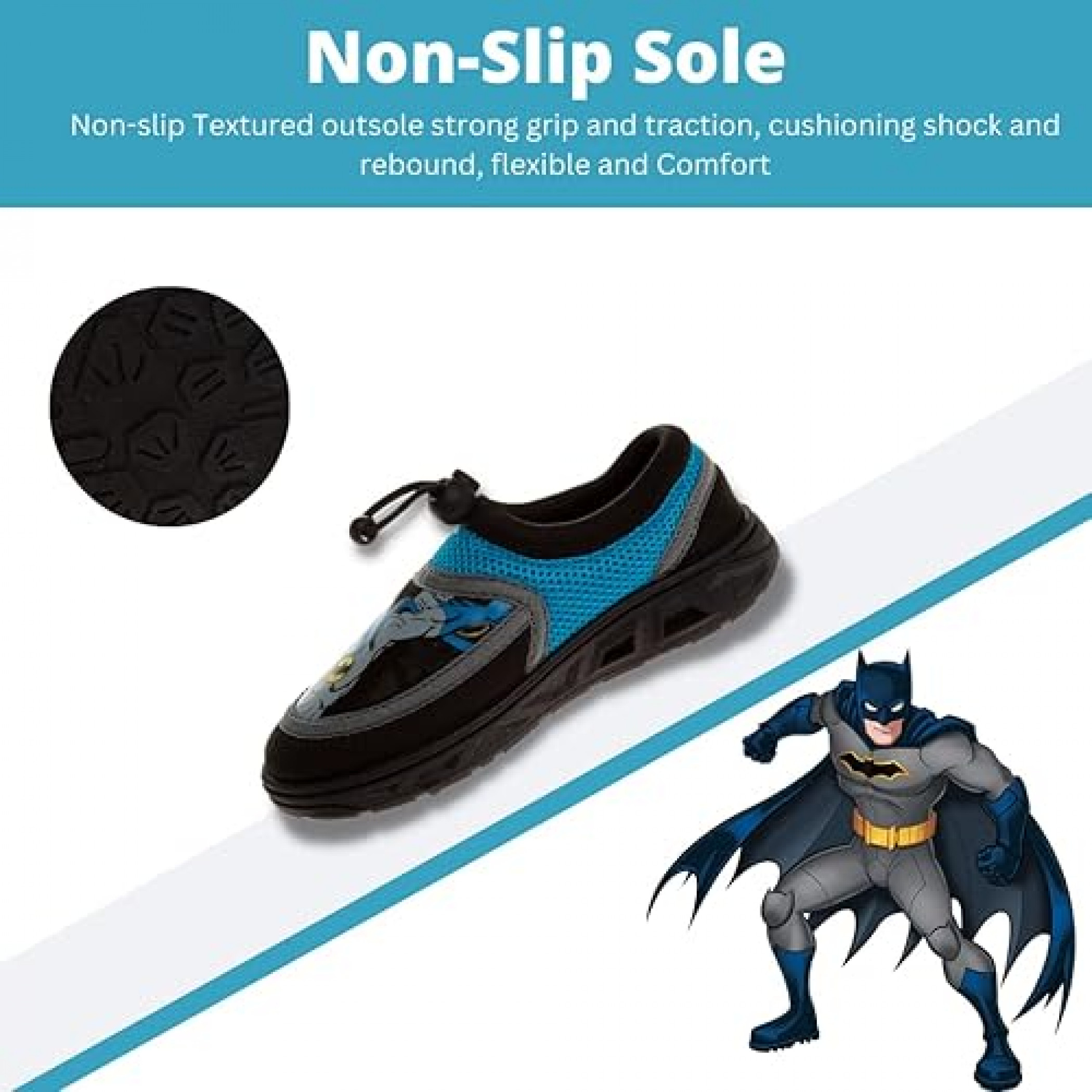 Batman Waterproof Slip-on Kid's Swim Slippers