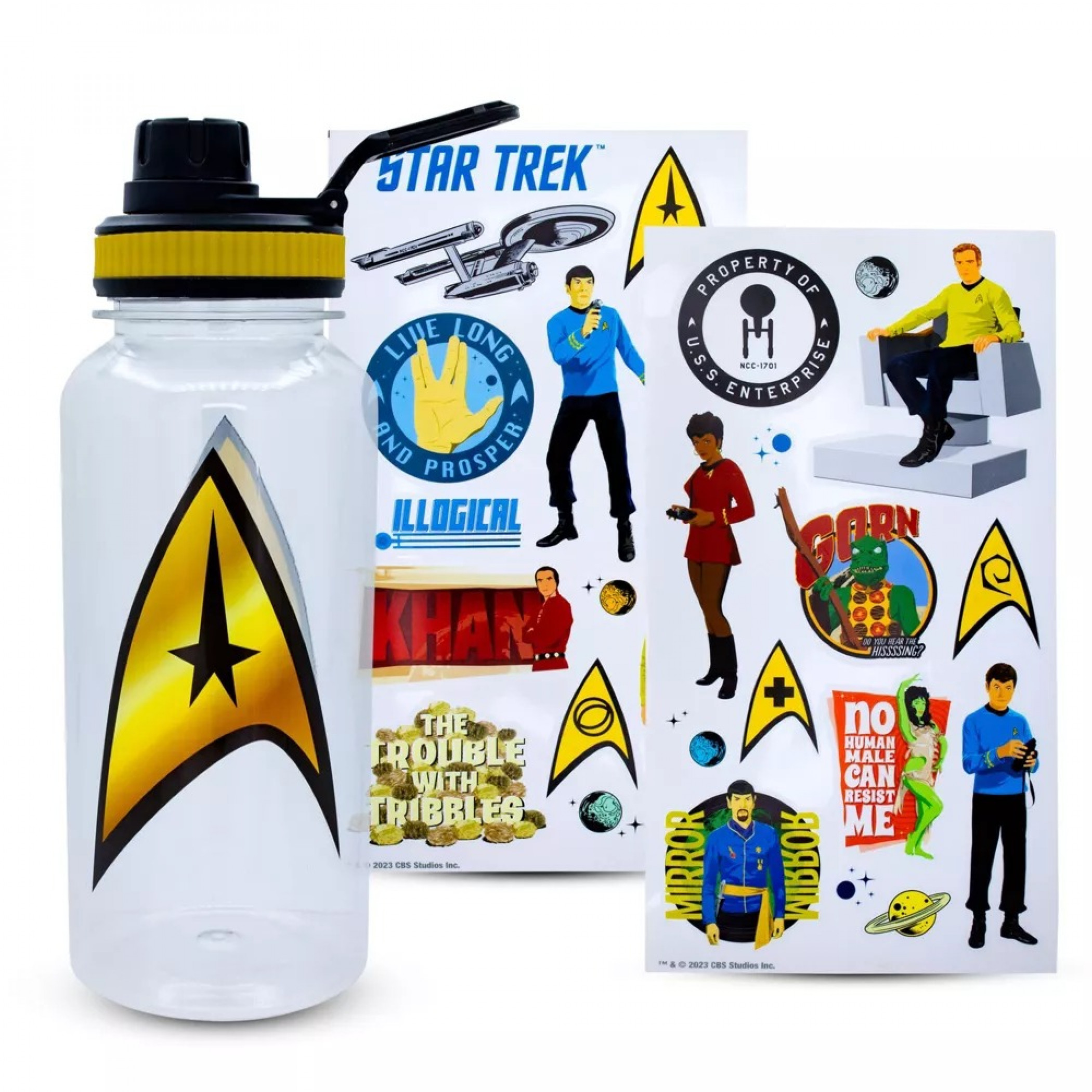 Star Trek 32 oz Twist Spout Water Bottle with Stickers