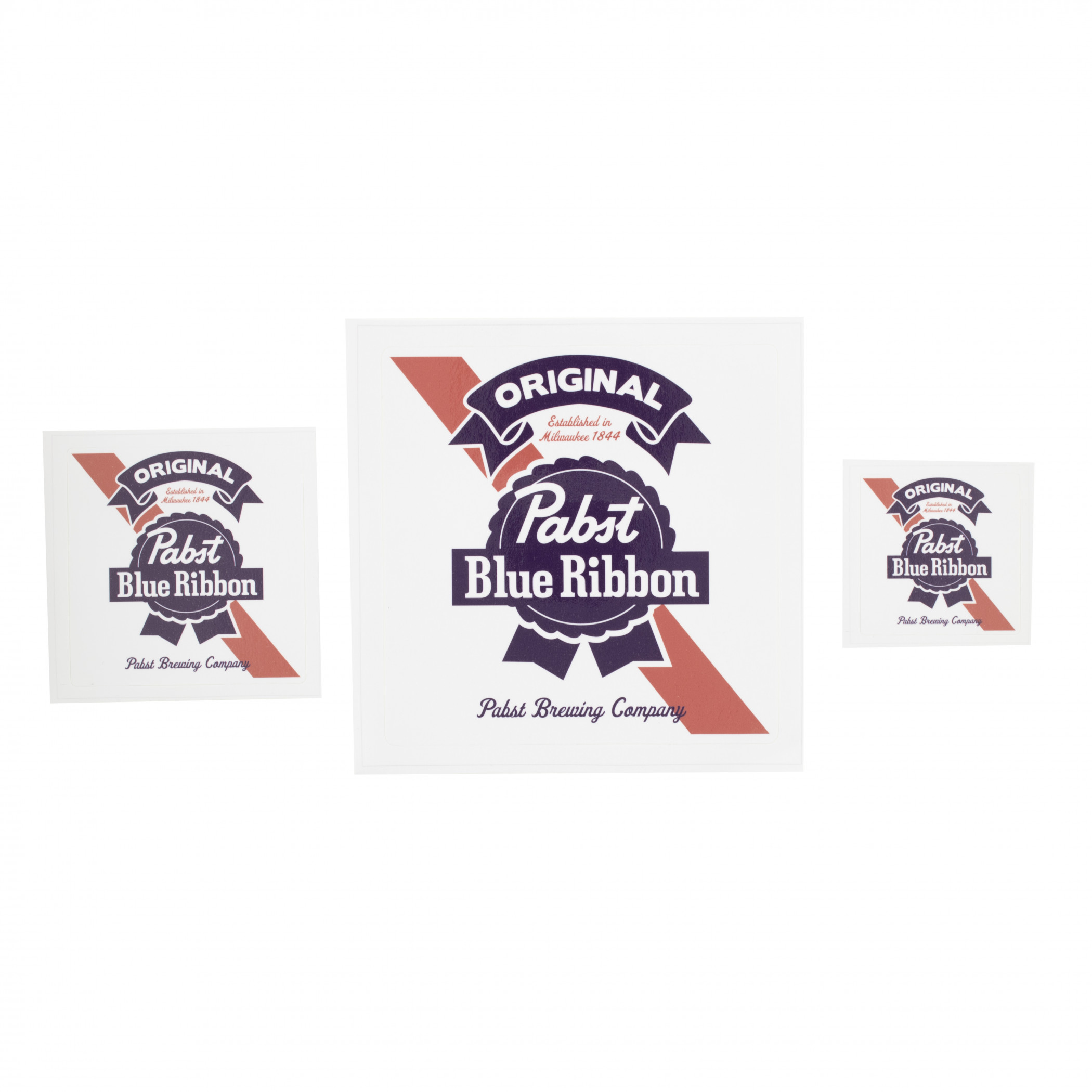 Pabst Blue Ribbon PBR Original Logo Sticker Various Sizes 3-Pack