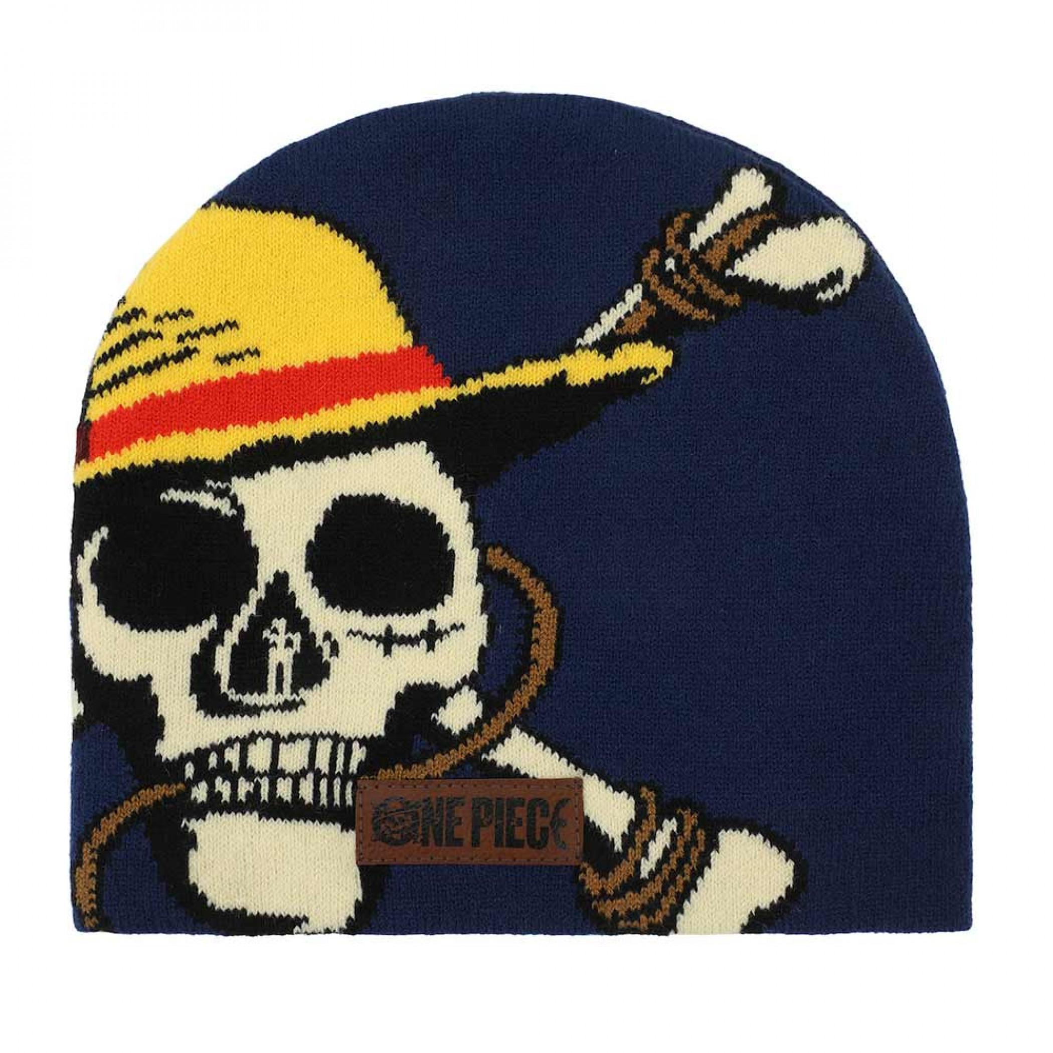 One Piece PU Patch Skull Beanie