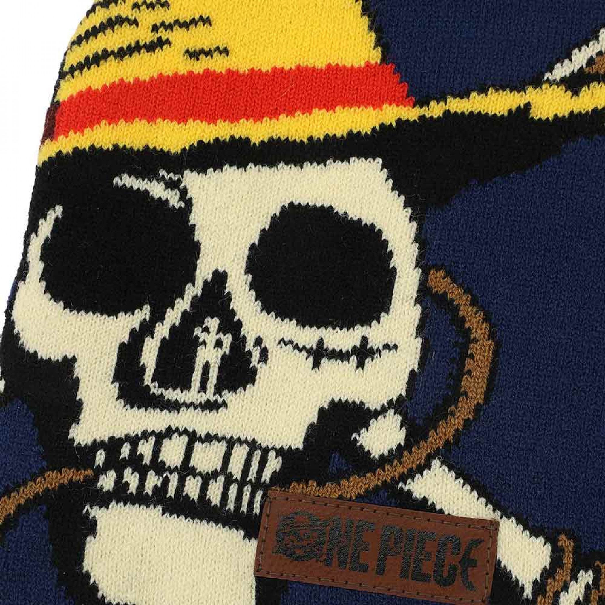 One Piece PU Patch Skull Beanie