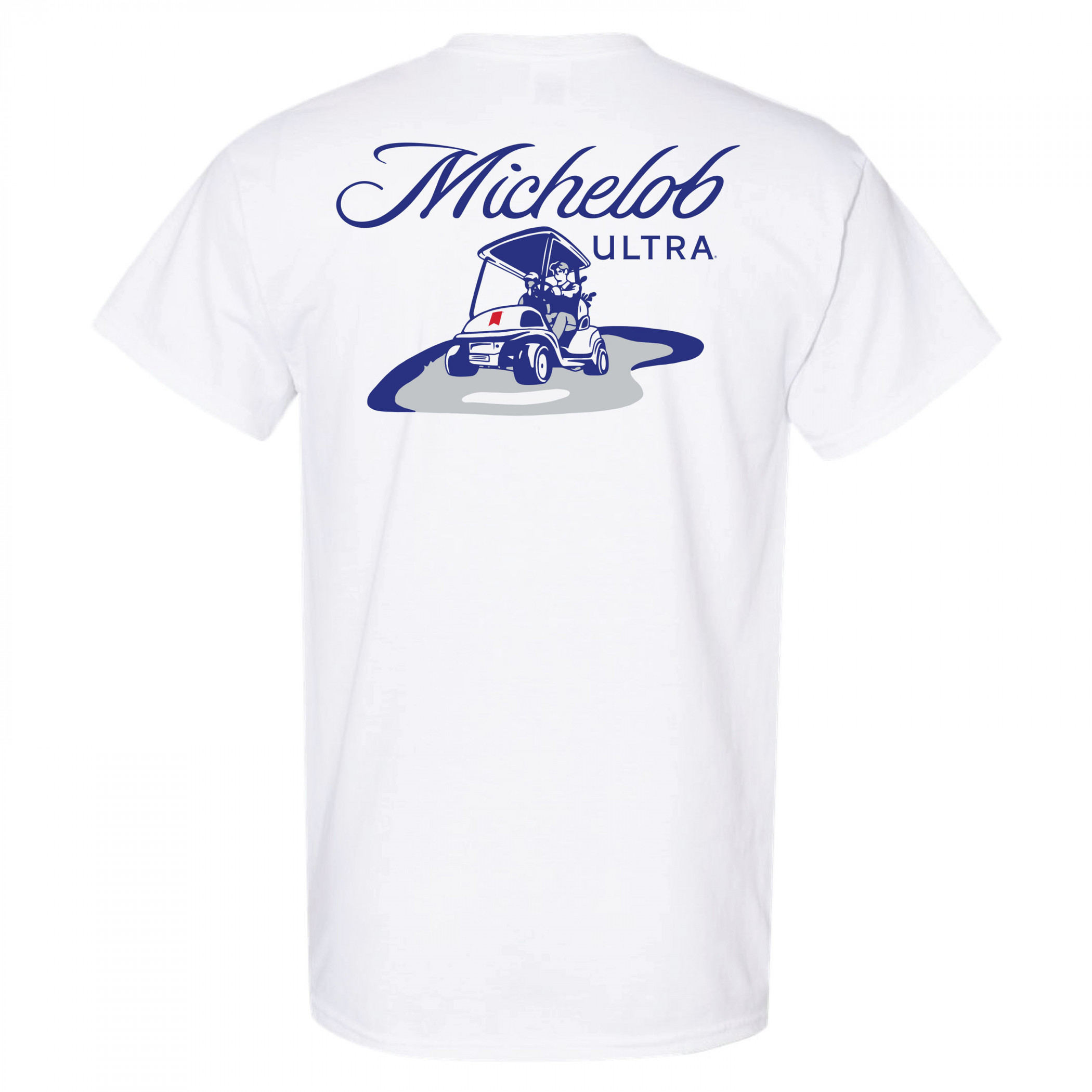 Michelob Ultra Golf Cart Front and Back Print T-Shirt