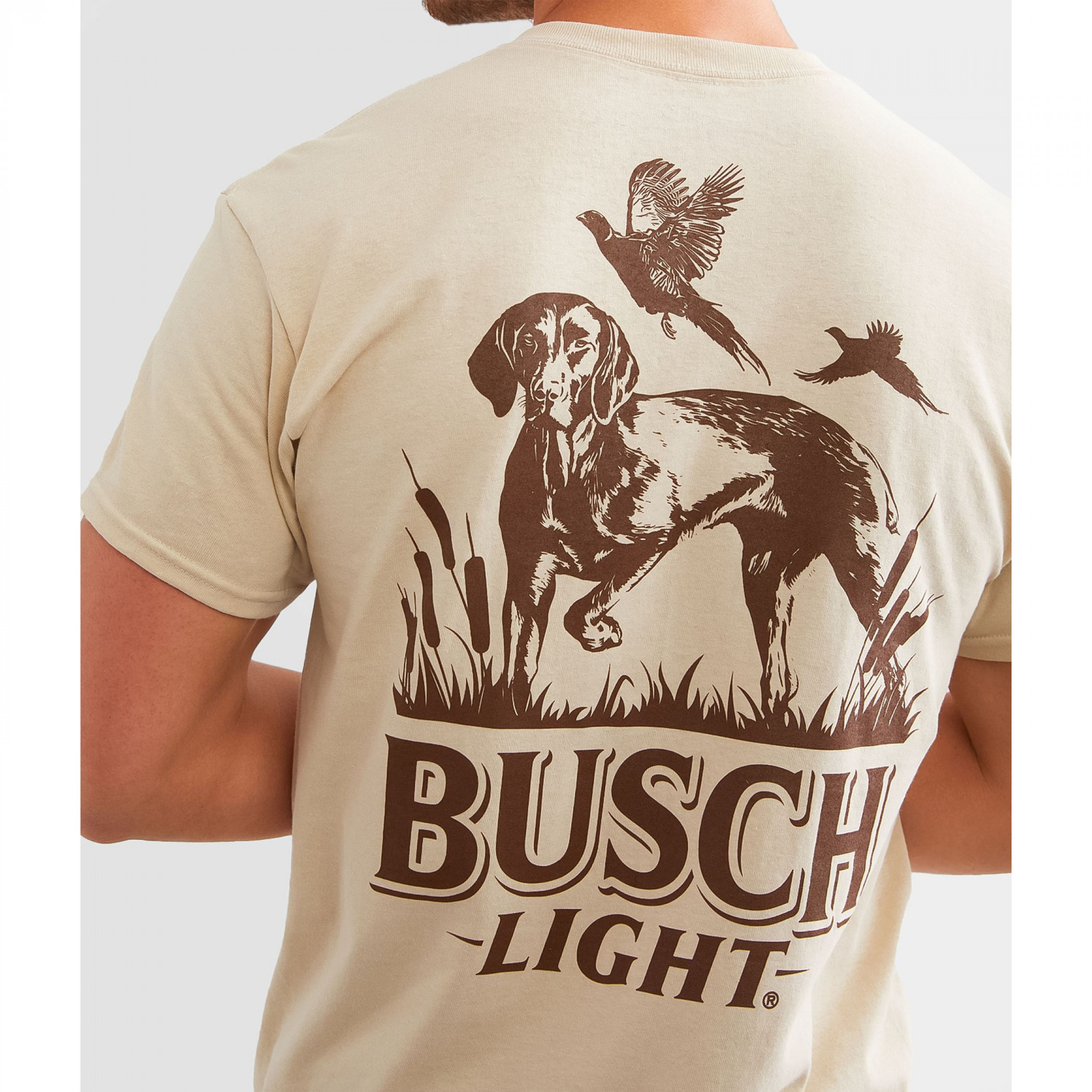 Busch Light Hunting Dog Front and Back Print T-Shirt