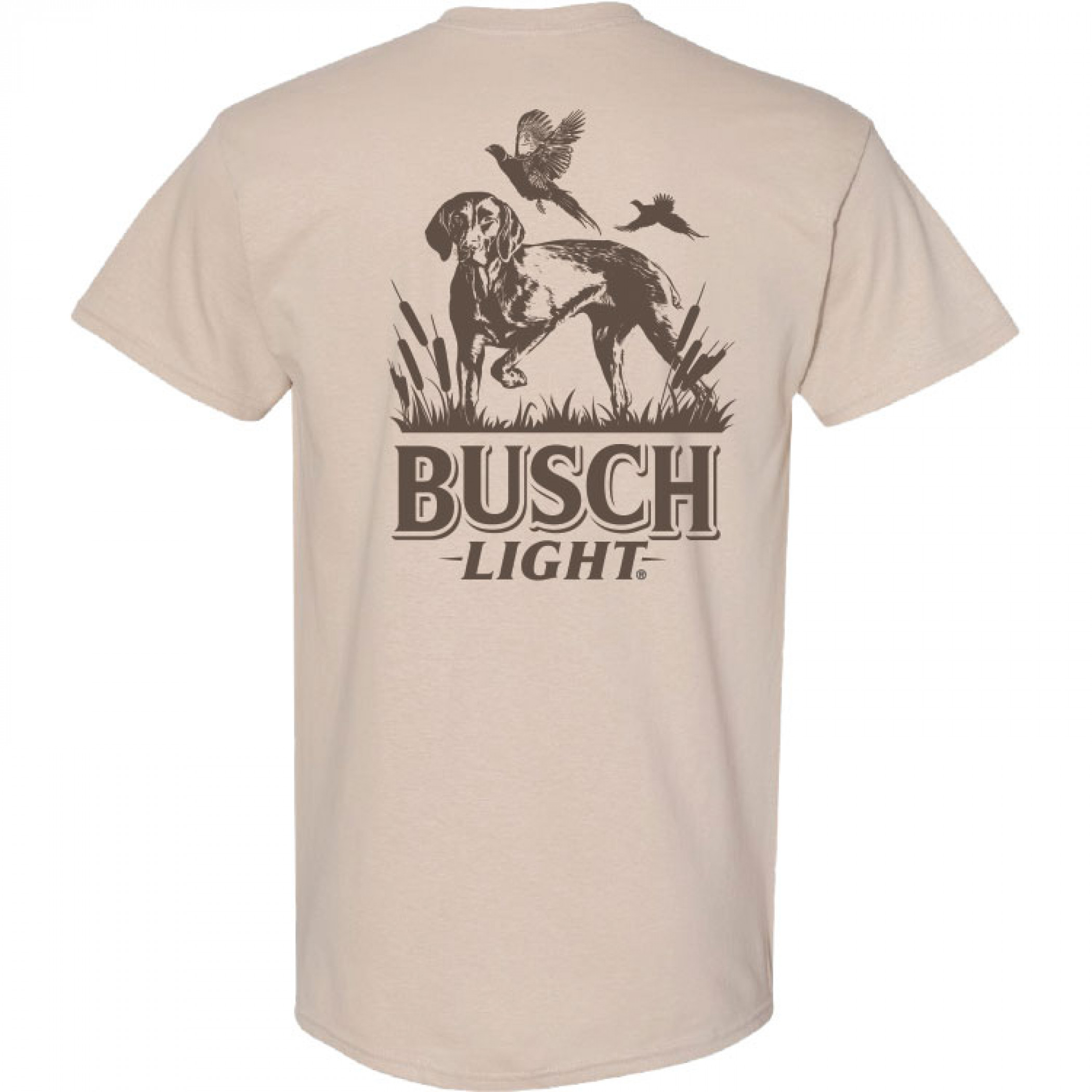 Busch Light Hunting Dog Front and Back Print T-Shirt