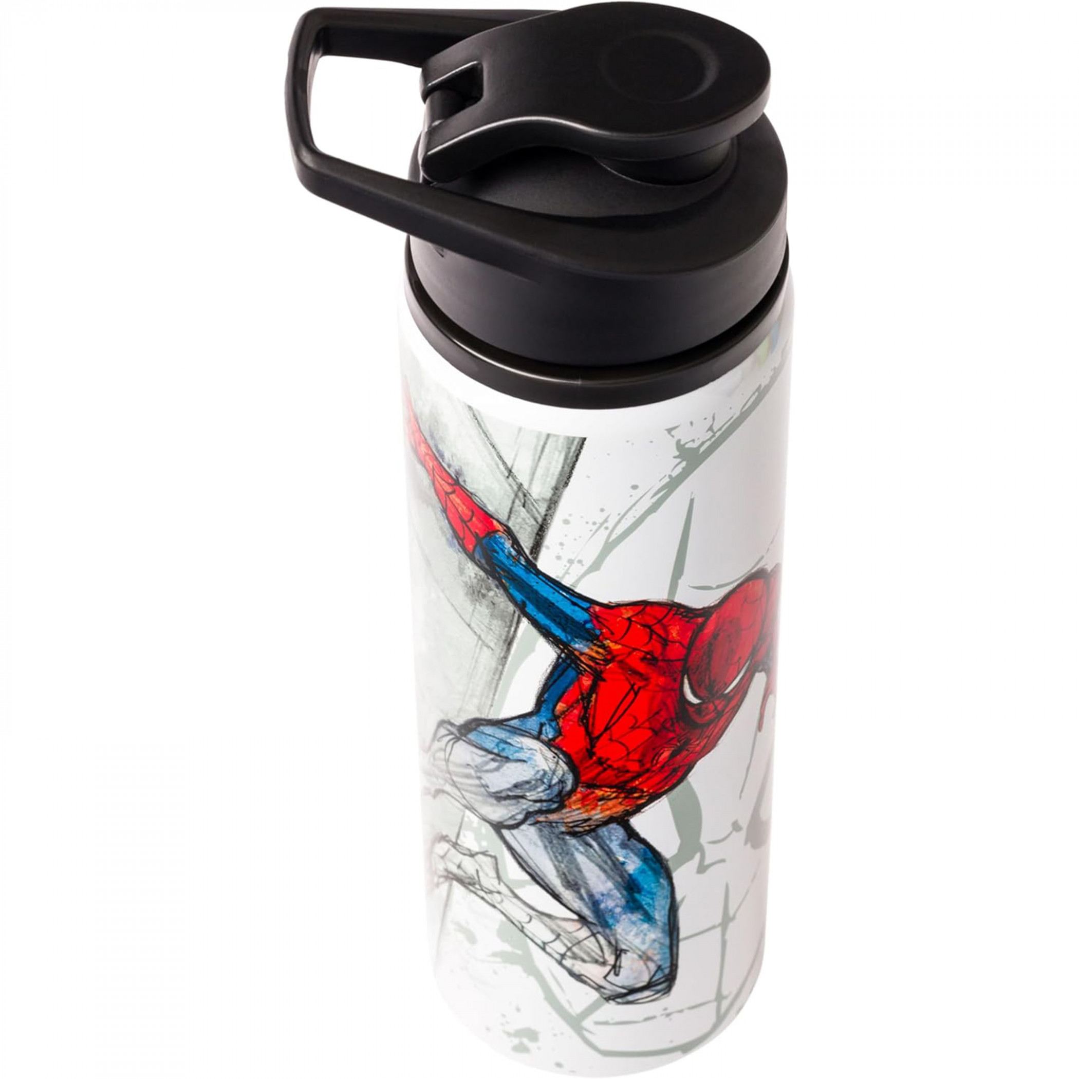 Spider-Man Wall Slide 25oz Water Bottle with Lid Strap