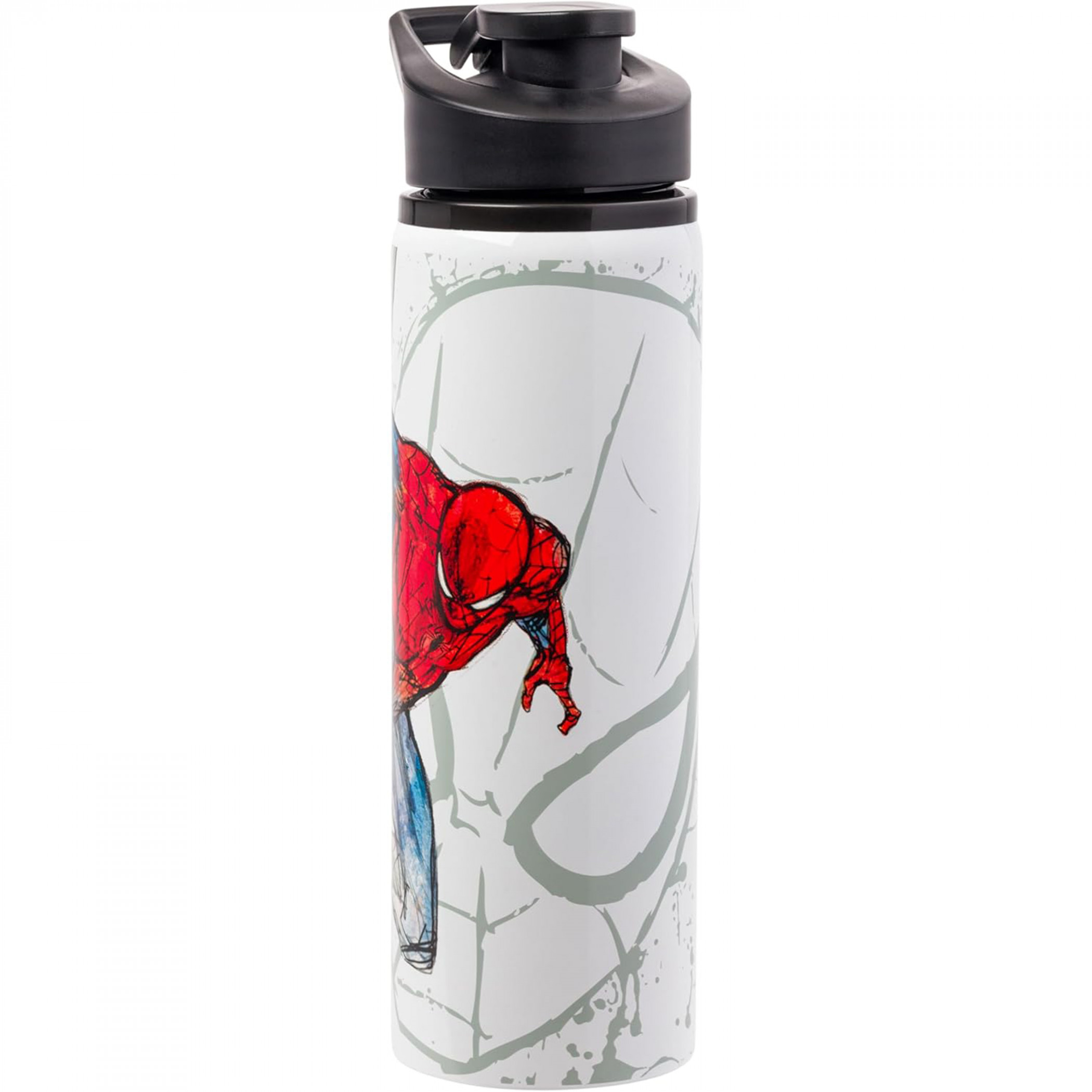 Spider-Man Wall Slide 25oz Water Bottle with Lid Strap