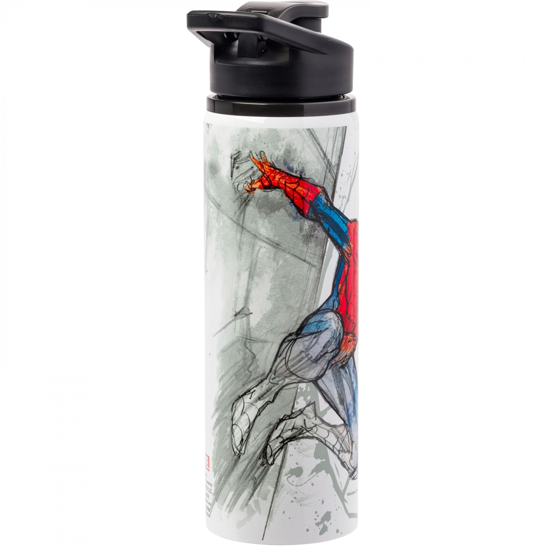 Spider-Man Wall Slide 25oz Water Bottle with Lid Strap