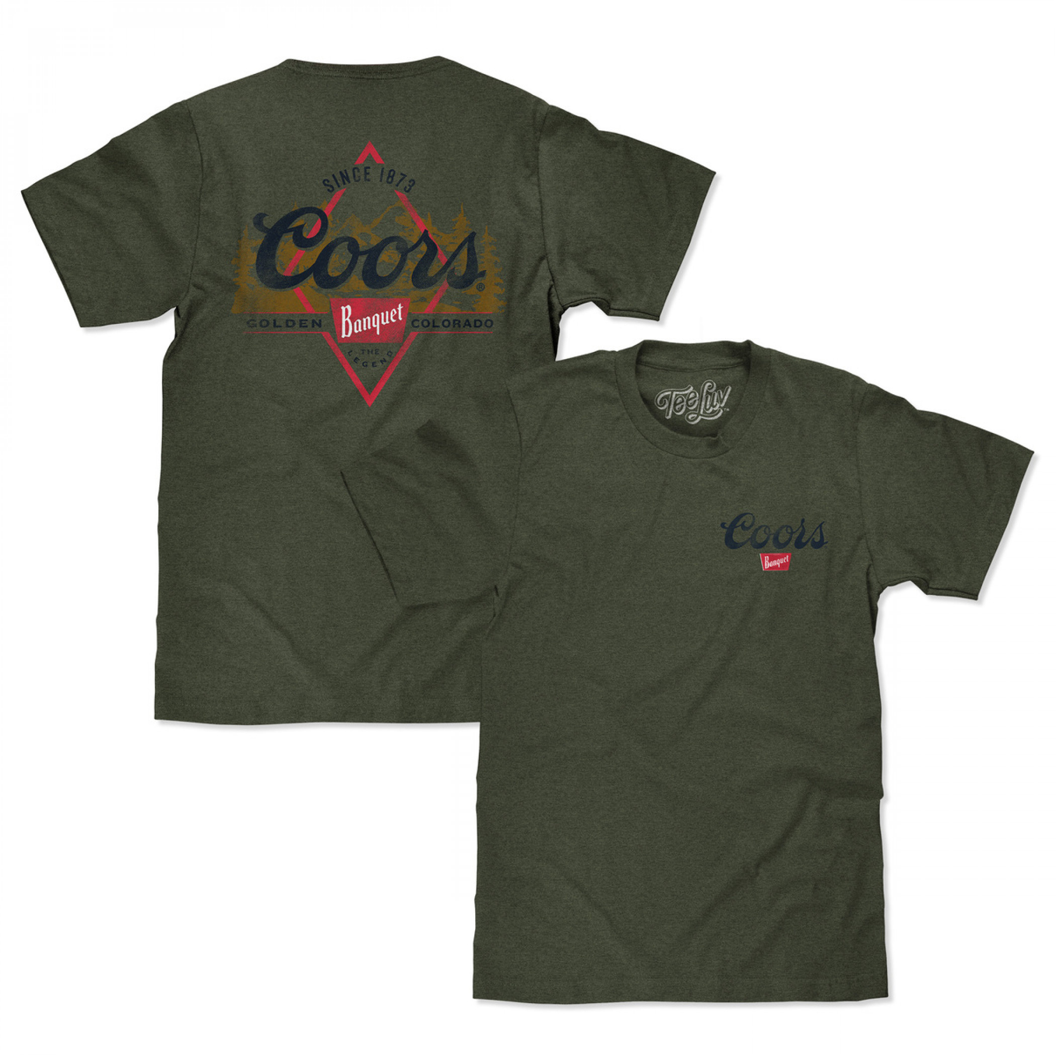 Coors Banquet Diamond Logo Front and Back Print T-Shirt