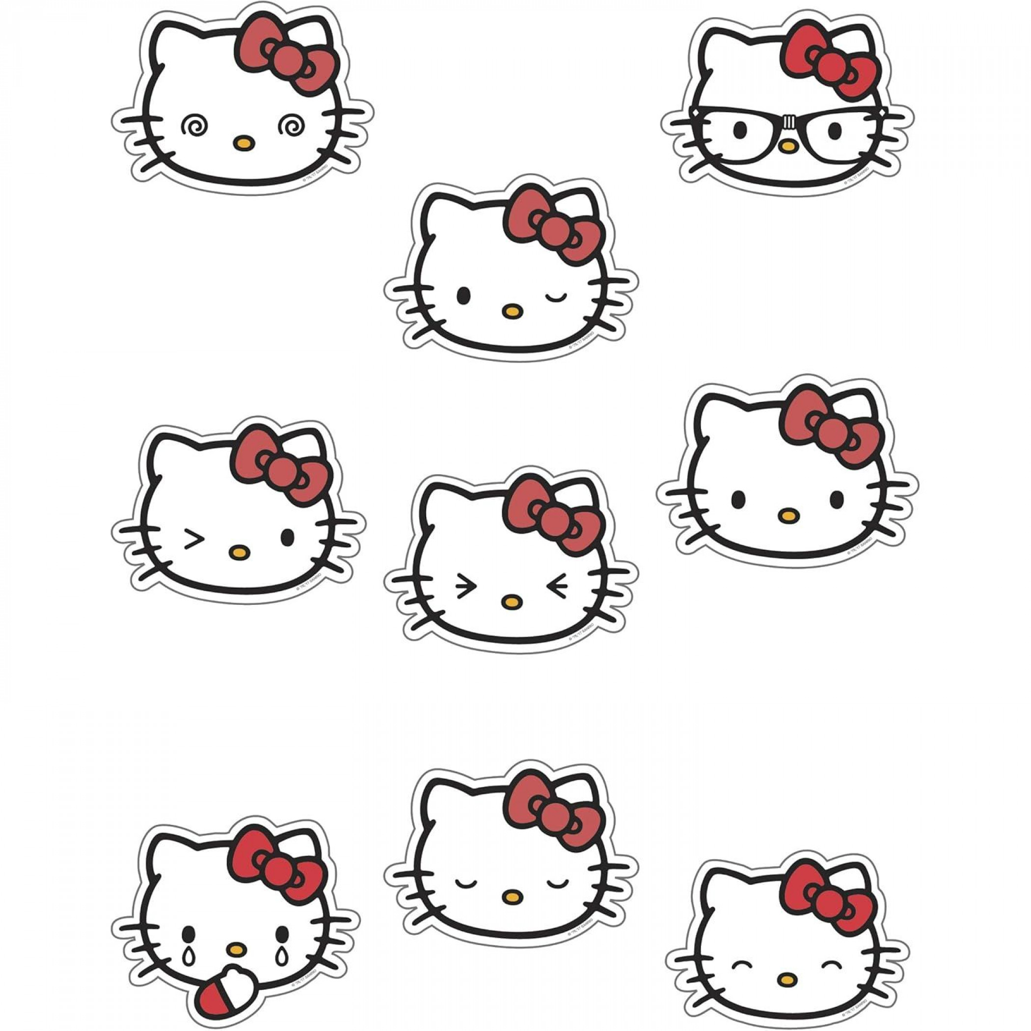 Hello Kitty Emojis 9-Piece Stick on Decal Kit