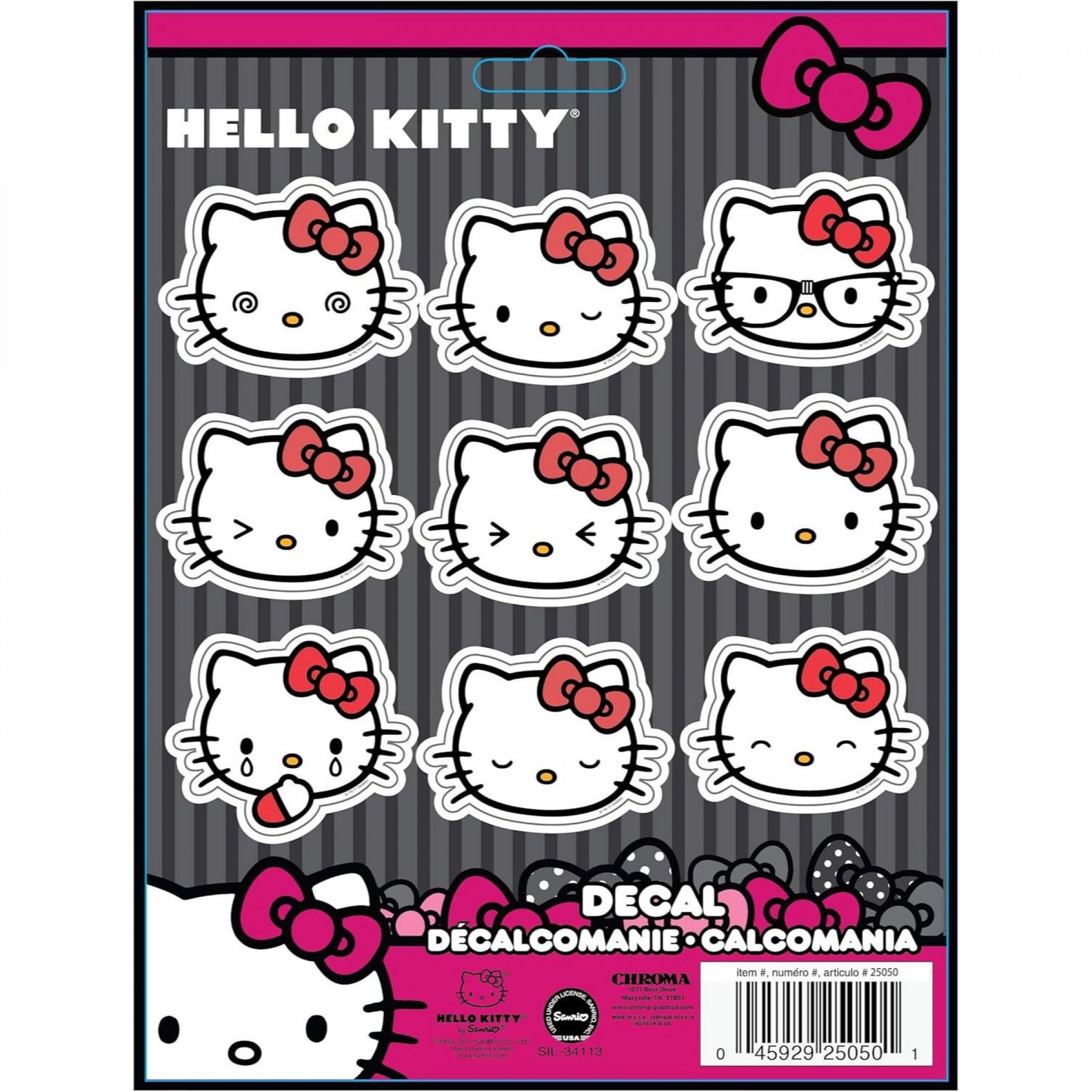 Hello Kitty Emojis 9-Piece Stick on Decal Kit