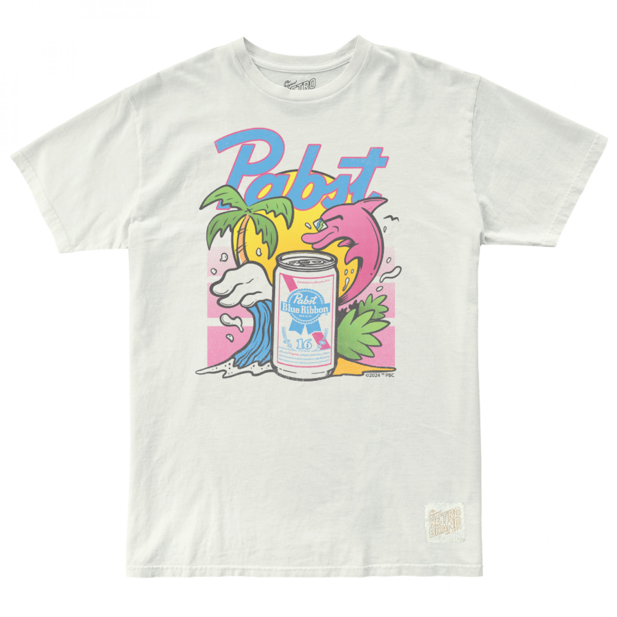 Pabst Blue Ribbon Pink Dolphin T-Shirt