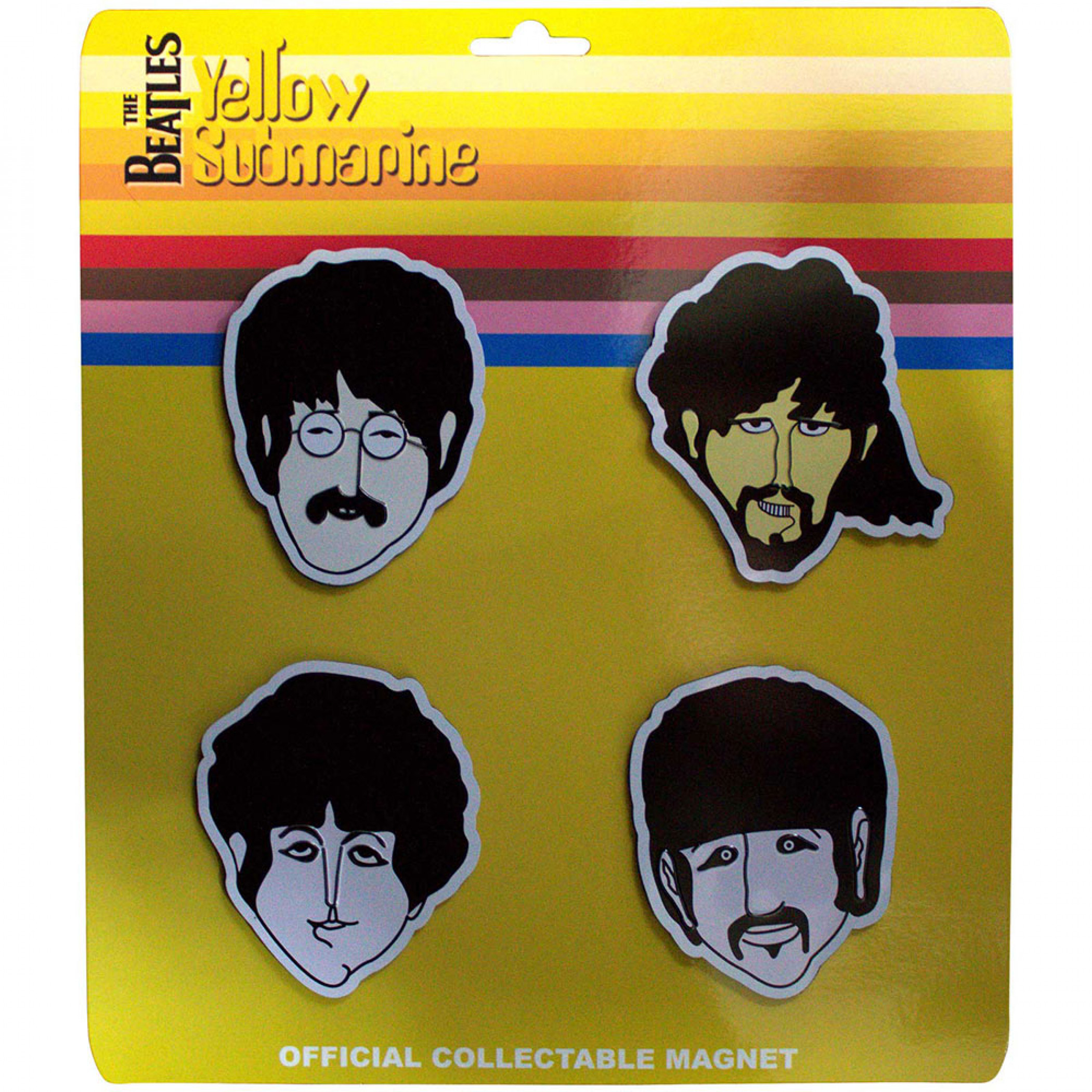 The Beatles Yellow Submarine Heads Embossed Magnet Set