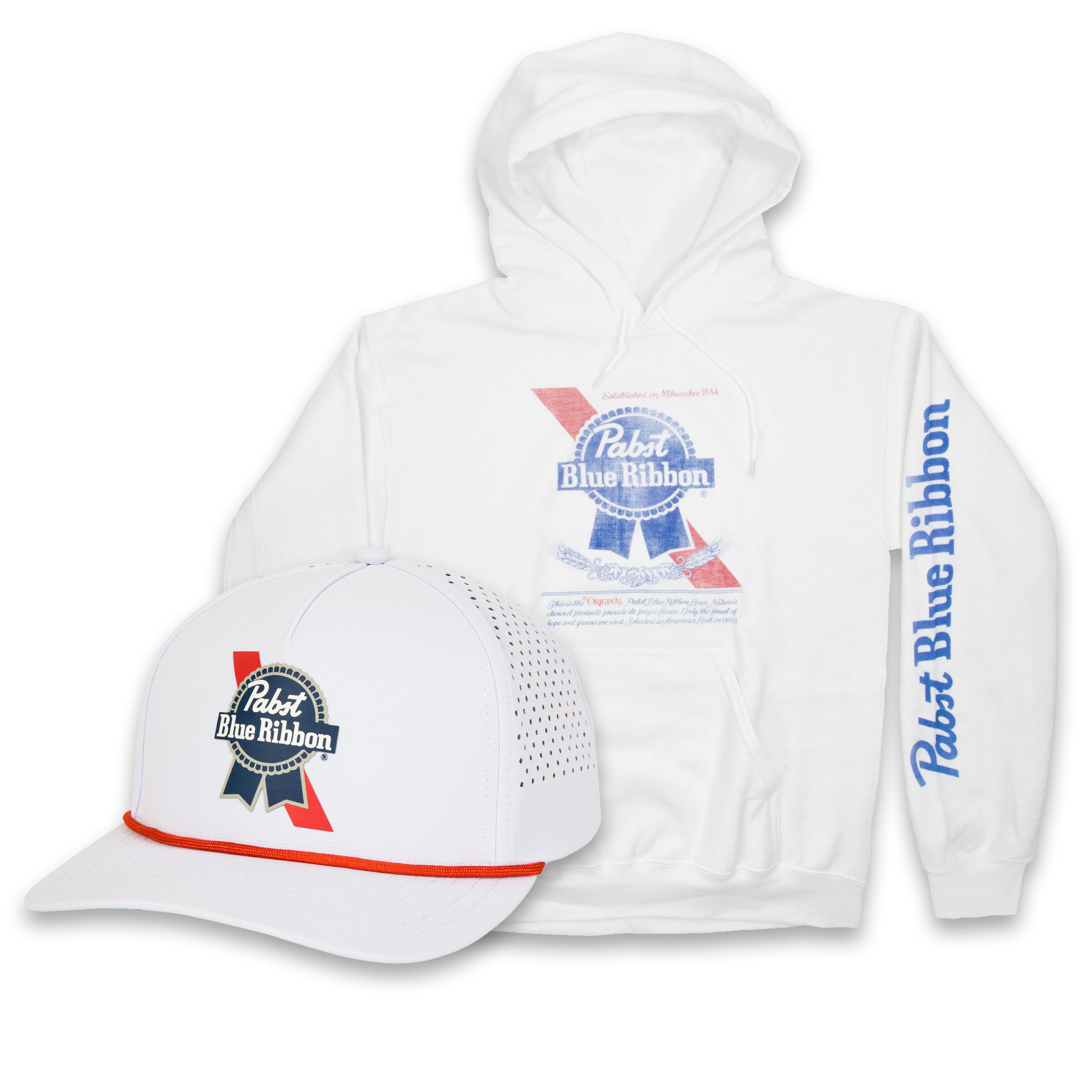 PBR Pabst Blue Ribbon Hat and Hoodie Combo