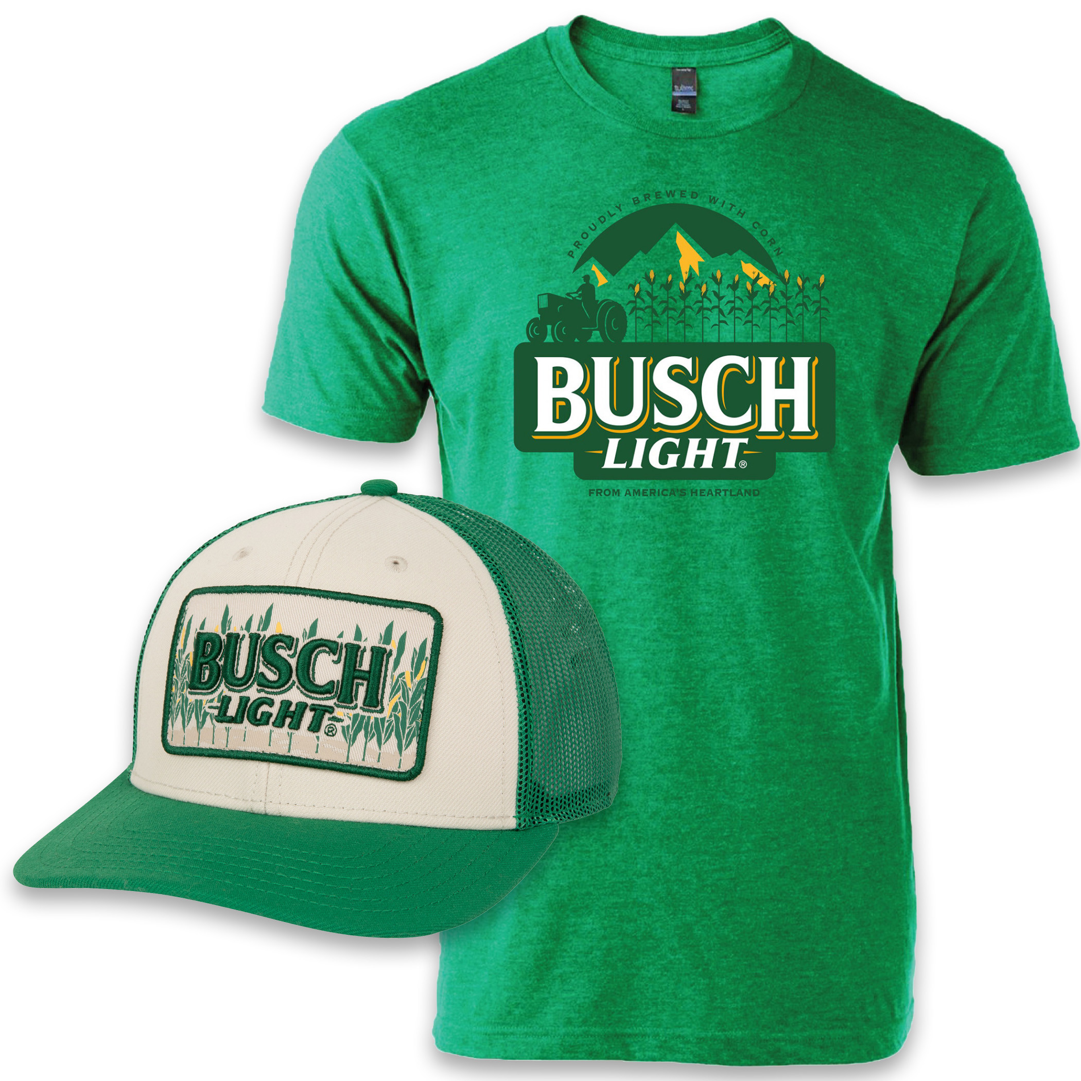 Busch Light For The Farmers Hat and T-Shirt Combo