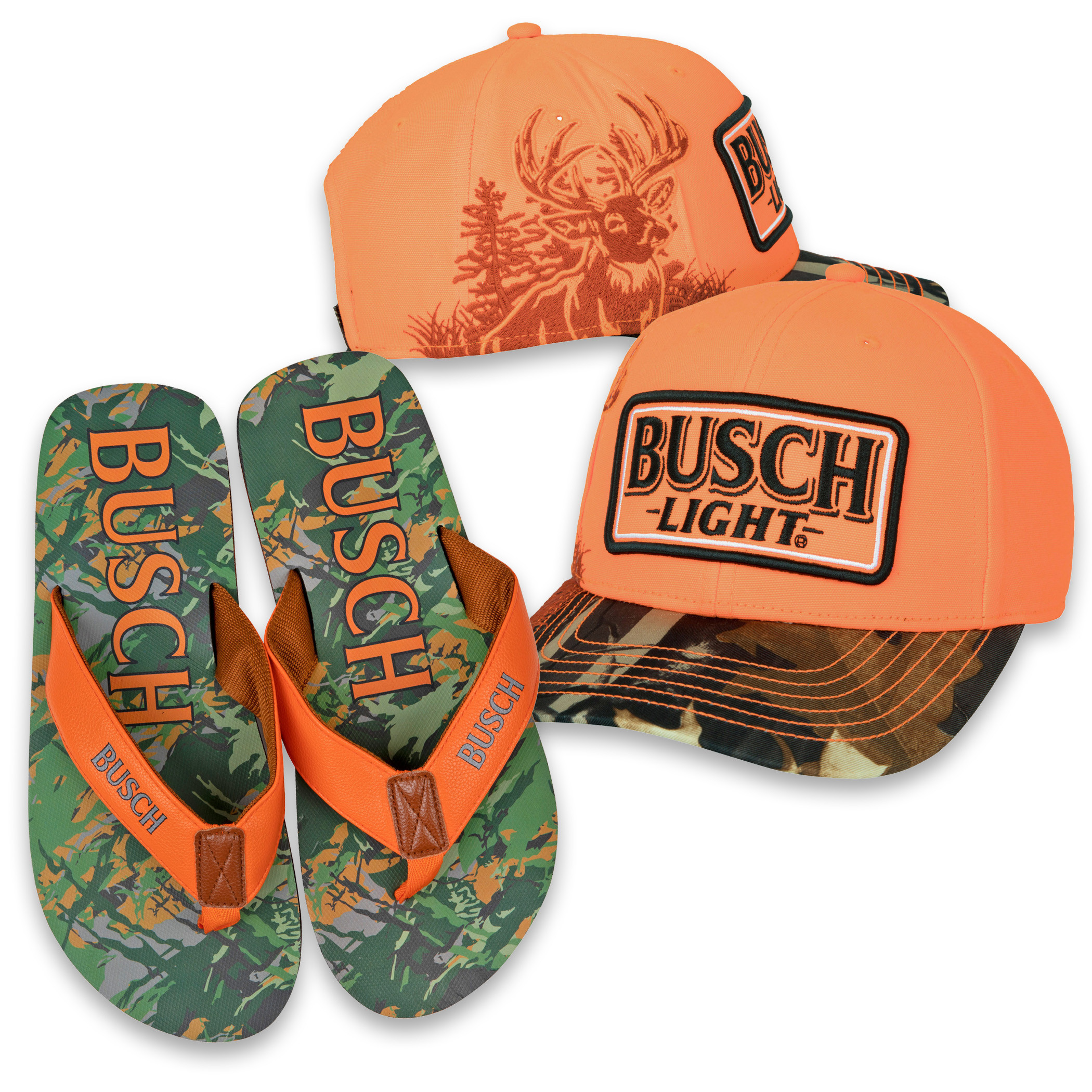 Busch Hunting Hat and Flip Flop Combo