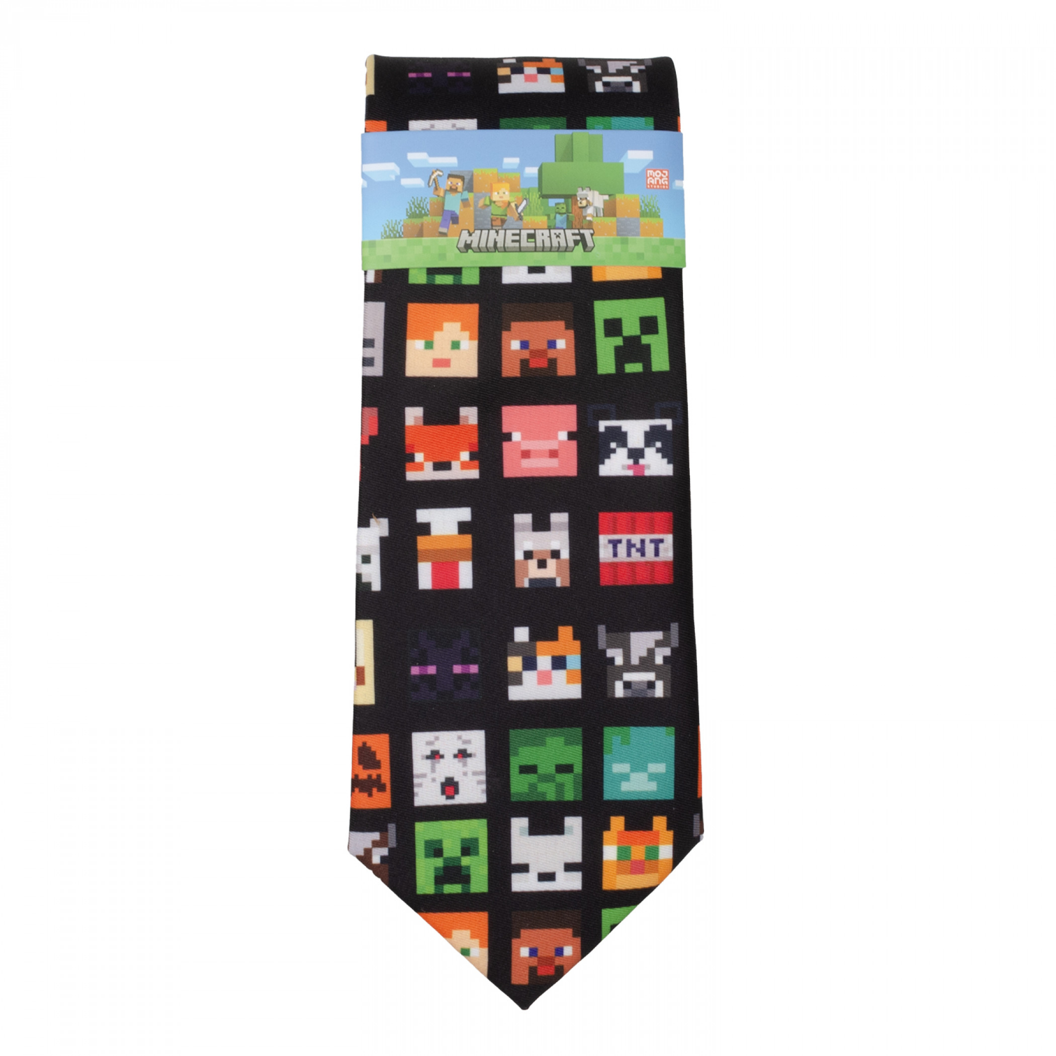 Minecraft Character Black Men's Tie