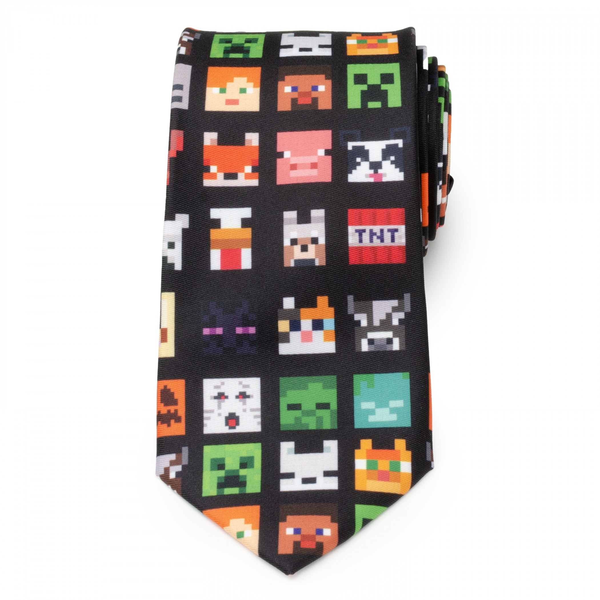 Minecraft Character Black Men's Tie