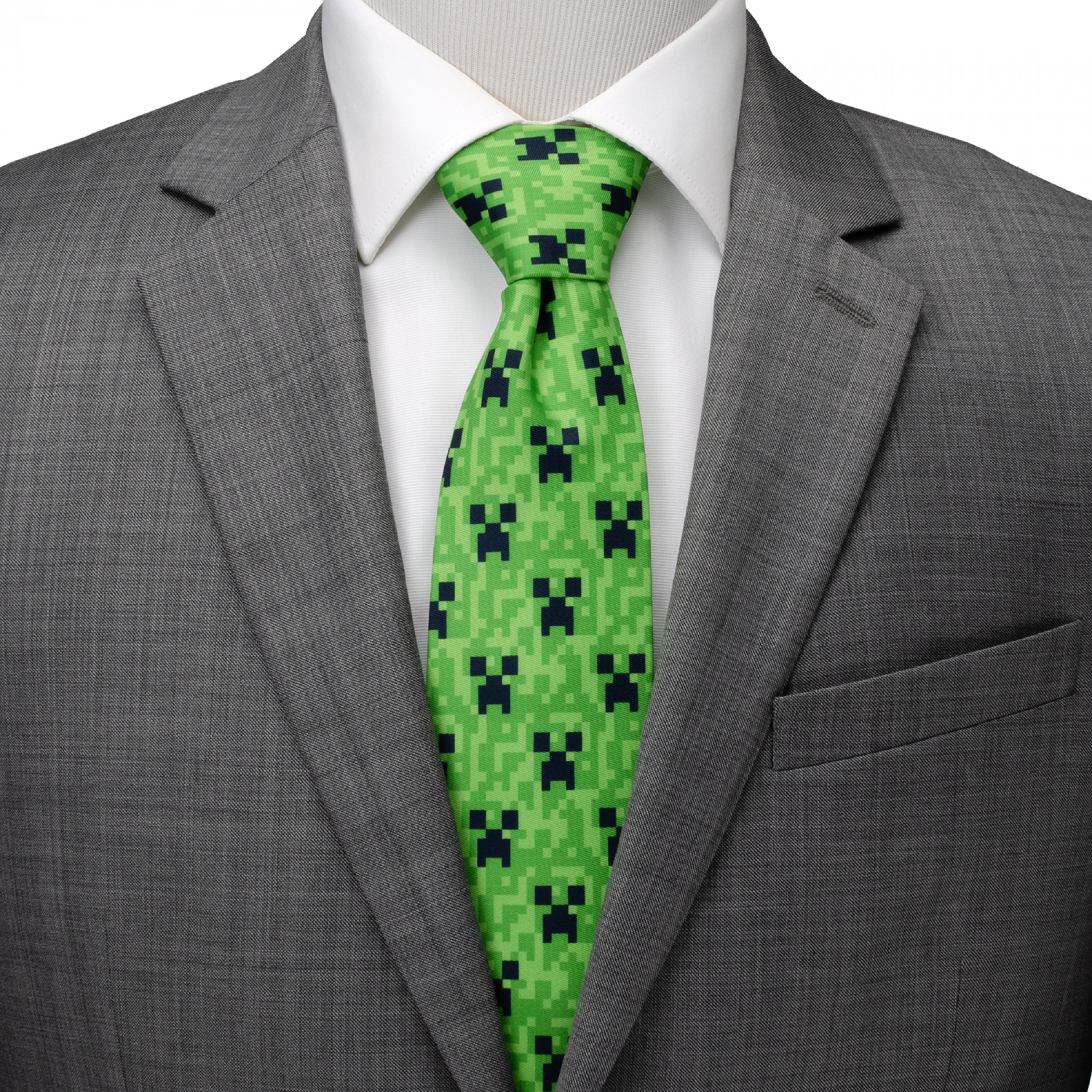 Minecraft Creeper Green Men's Tie