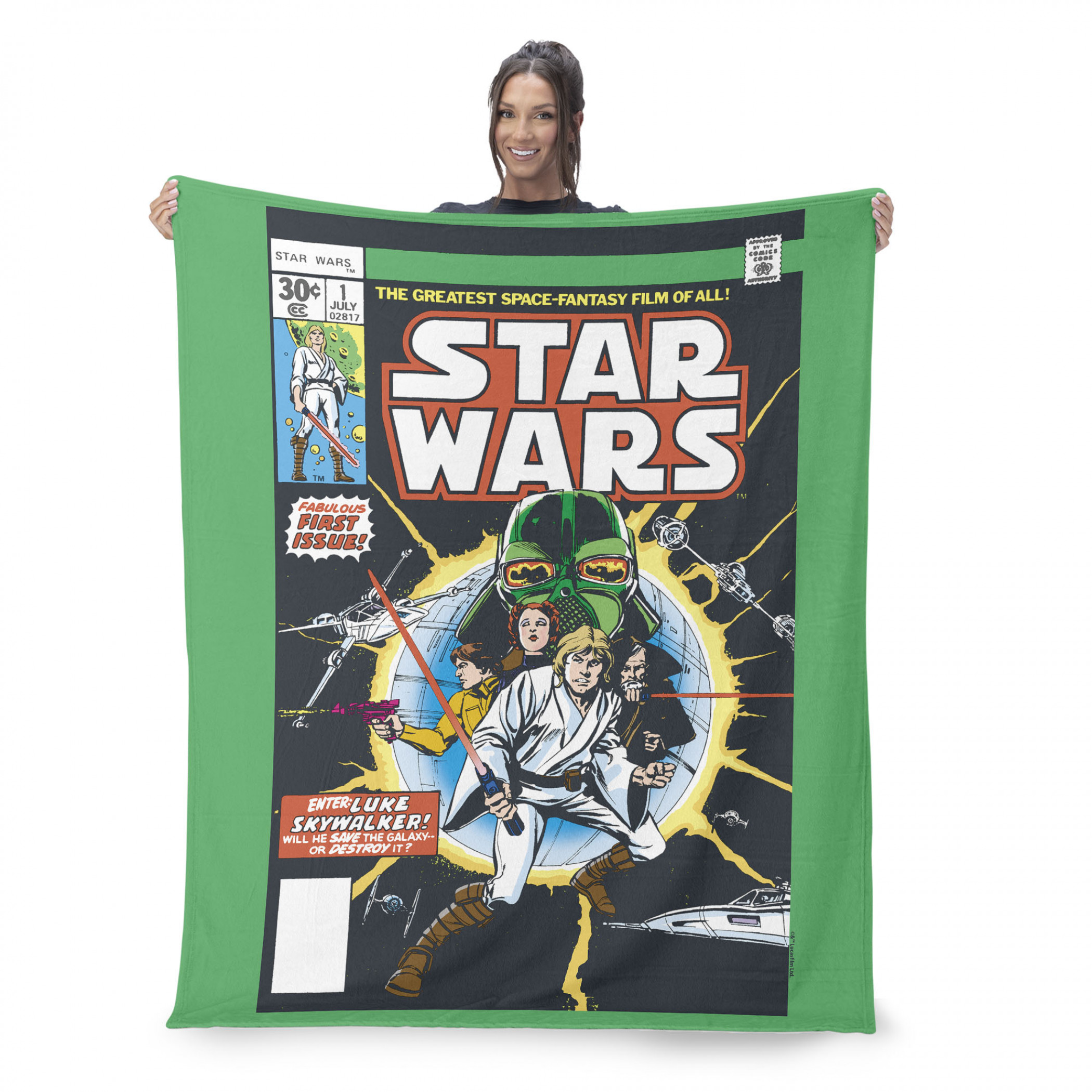 Star Wars Comic Book Luke Skywalker Silk Touch Throw Blanket