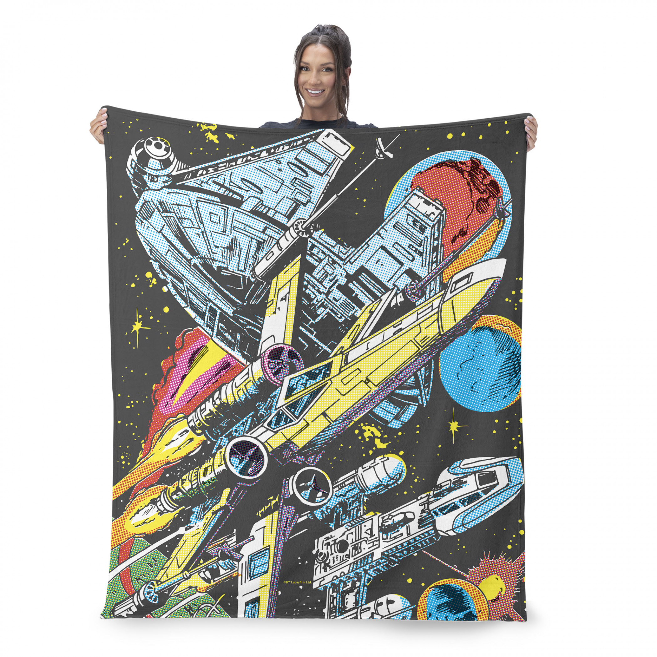 Star Wars Rebel Ships Comic Style Silk Touch Throw Blanket