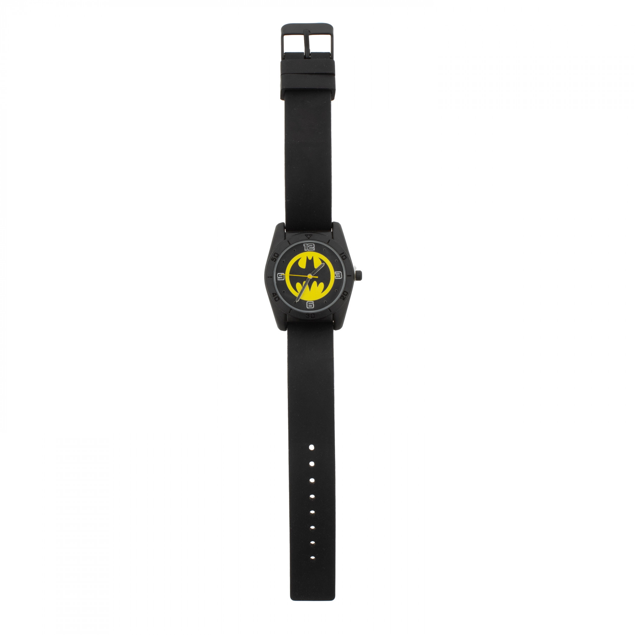 Batman Yellow Round Emblem Strap Kids Watch