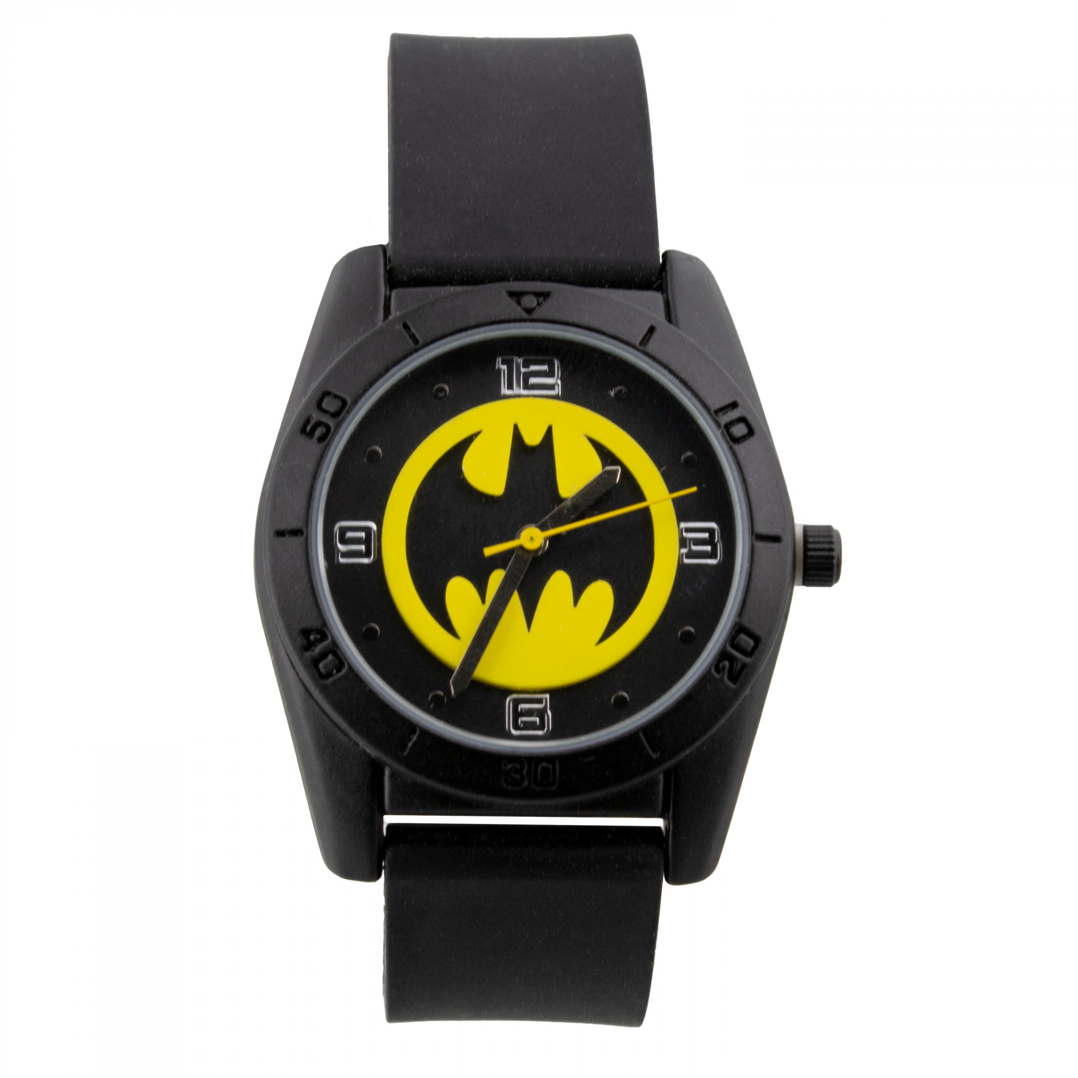 Batman Yellow Round Emblem Strap Kids Watch