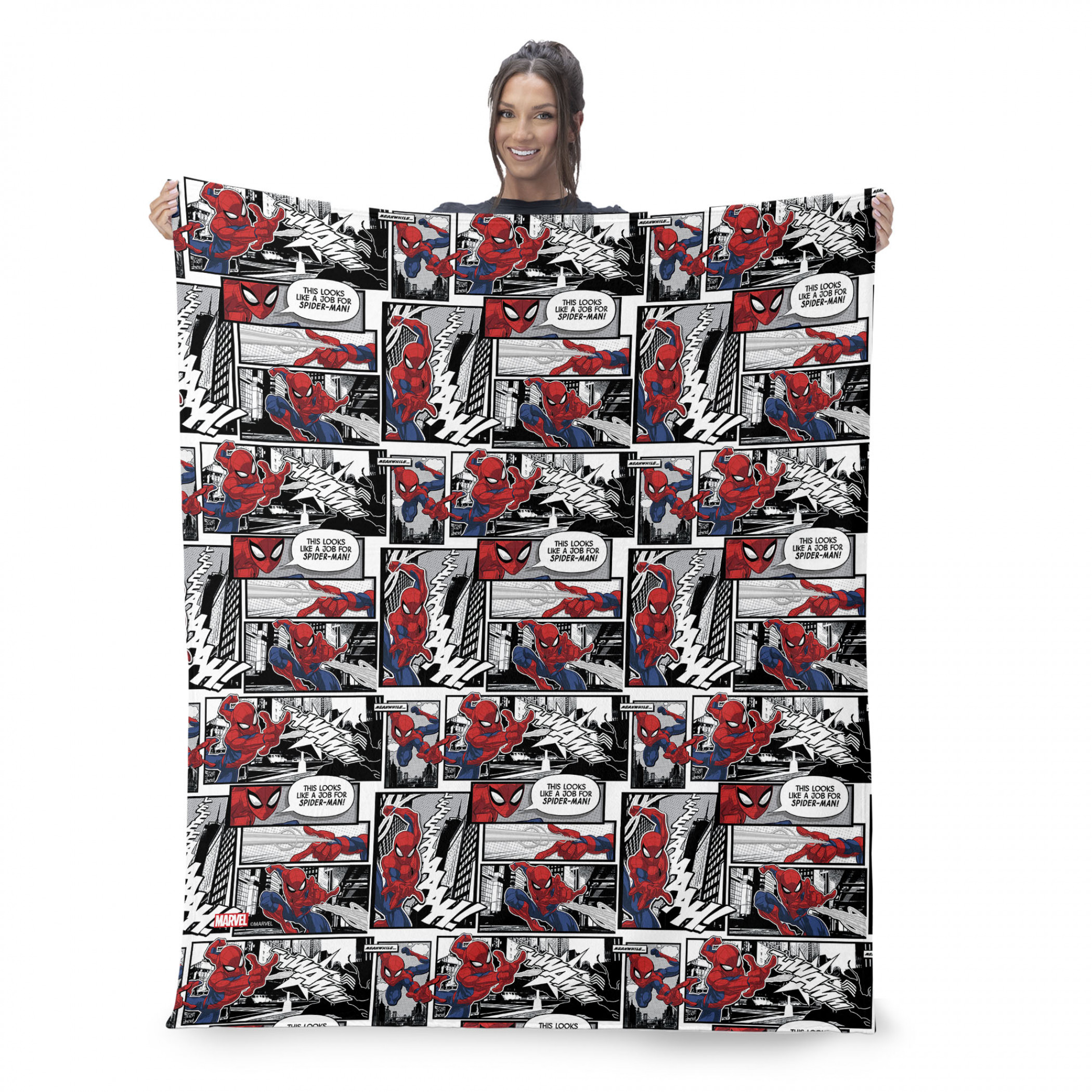 Spider-Man Comic Pattern Silk Touch Throw Blanket