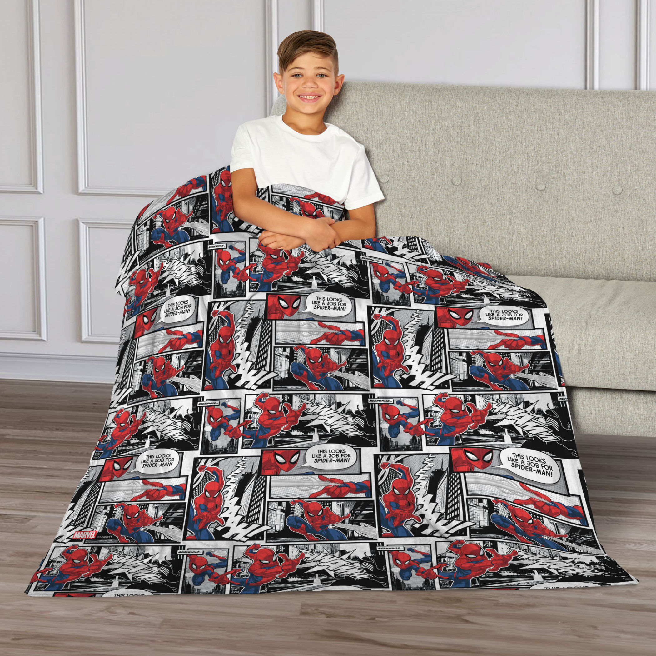 Spider-Man Comic Pattern Silk Touch Throw Blanket