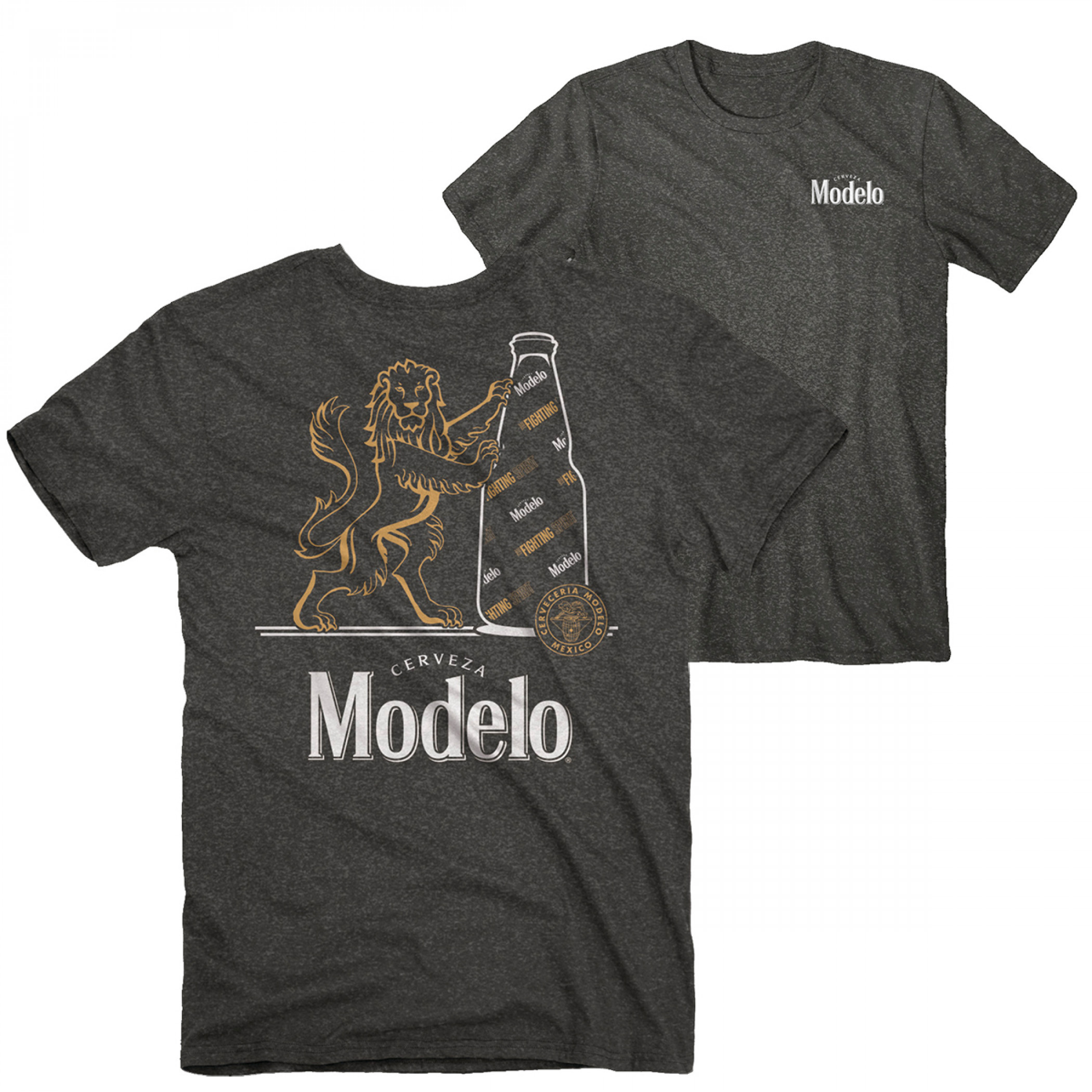 Modelo Fighting Spirit Front and Back Print T-Shirt