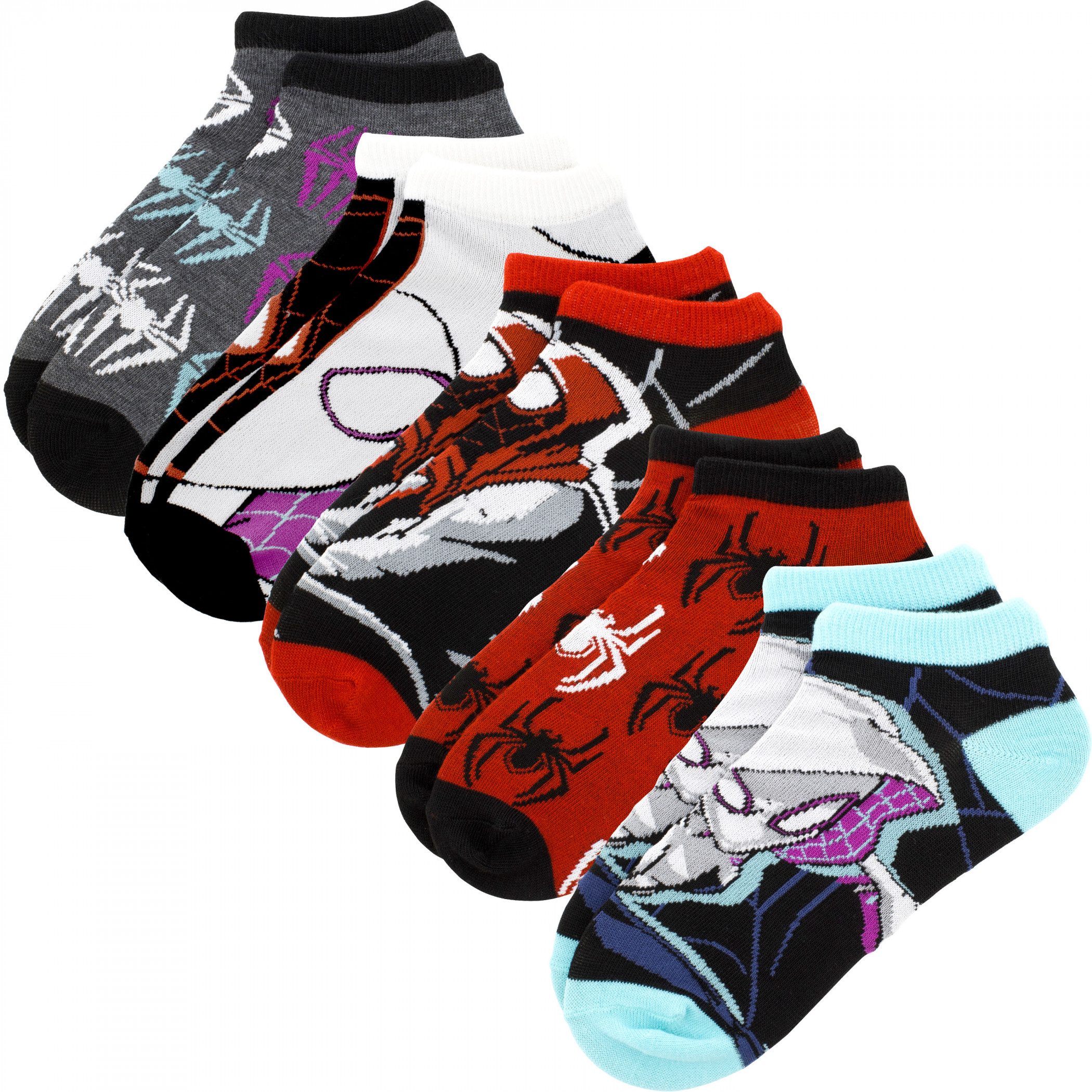 Spider-Gwen and Miles Morales Women's 5-Pair Pack of Low Cut Socks