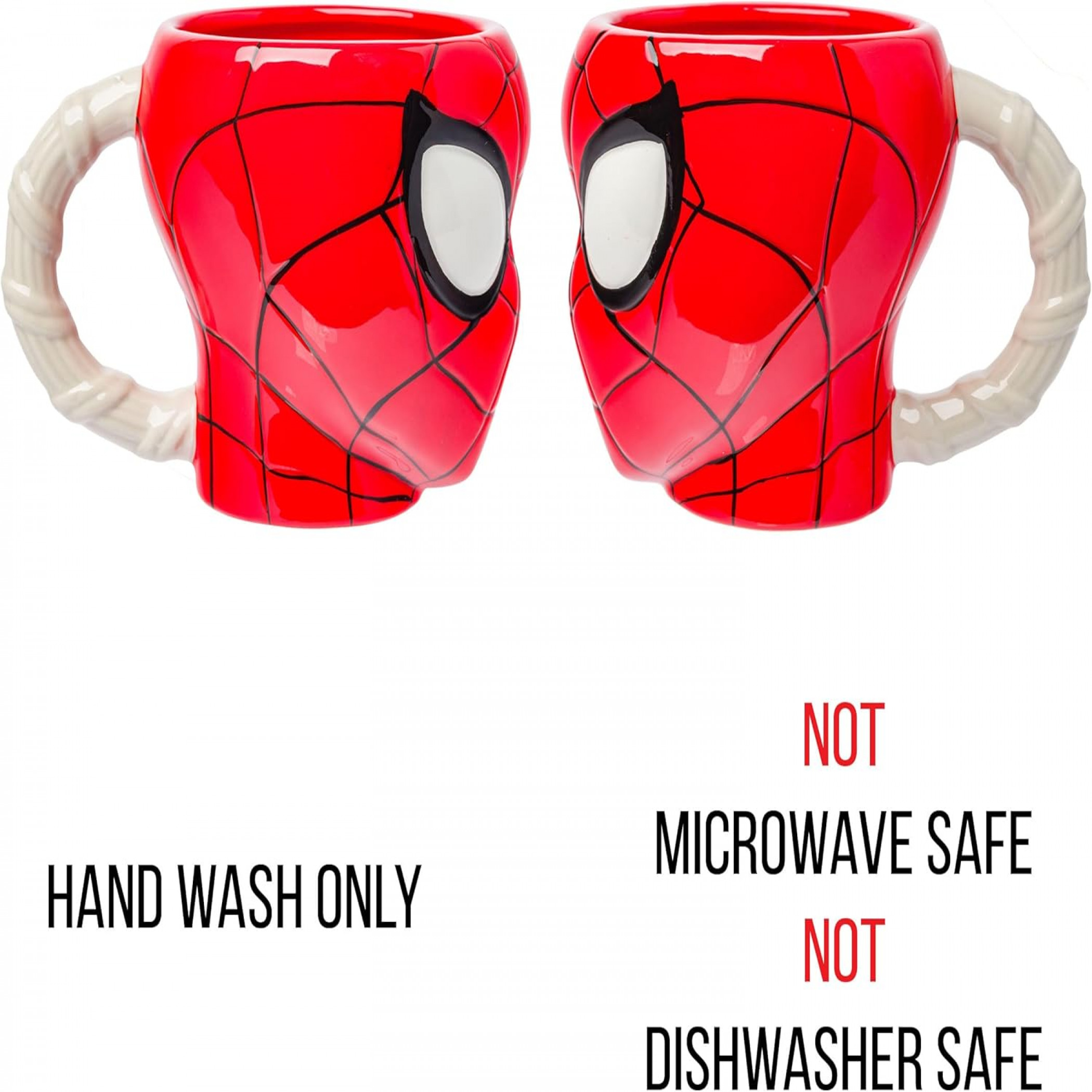 Spider-Man Head and Web Handle Ceramic 3D Sculpted Mug