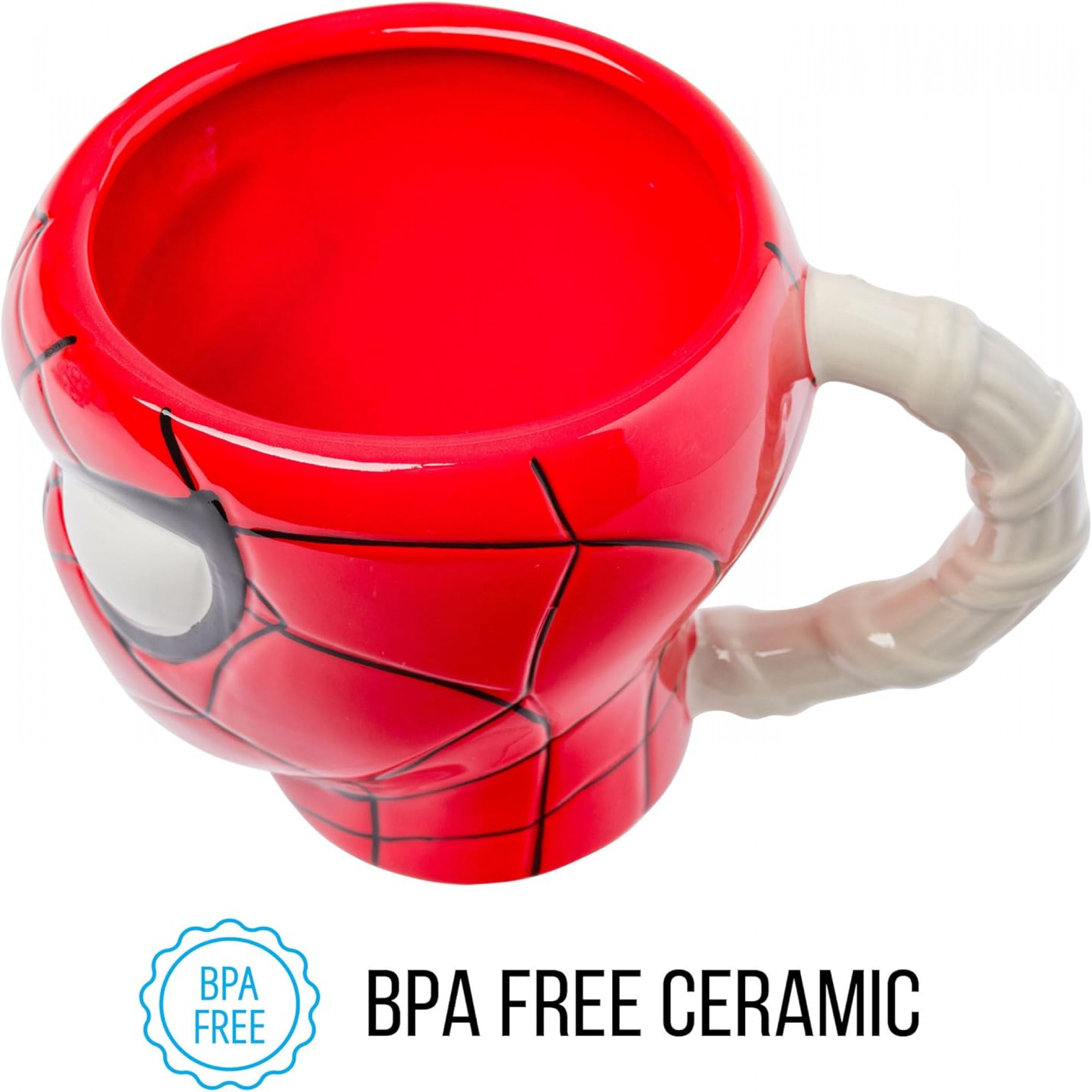 Spider-Man Head and Web Handle Ceramic 3D Sculpted Mug