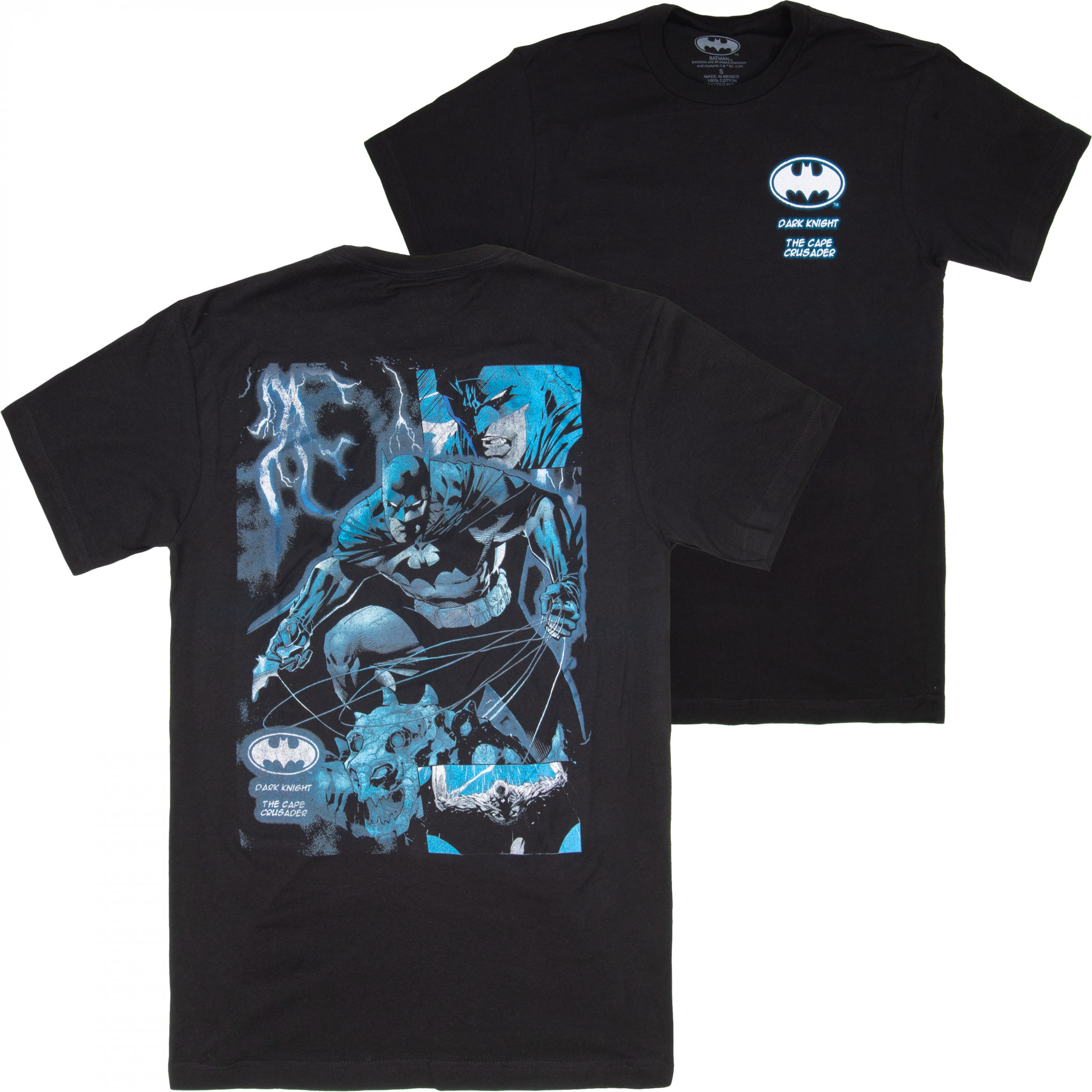 Batman Dark Knight Oversize Print Front and Back T-Shirt