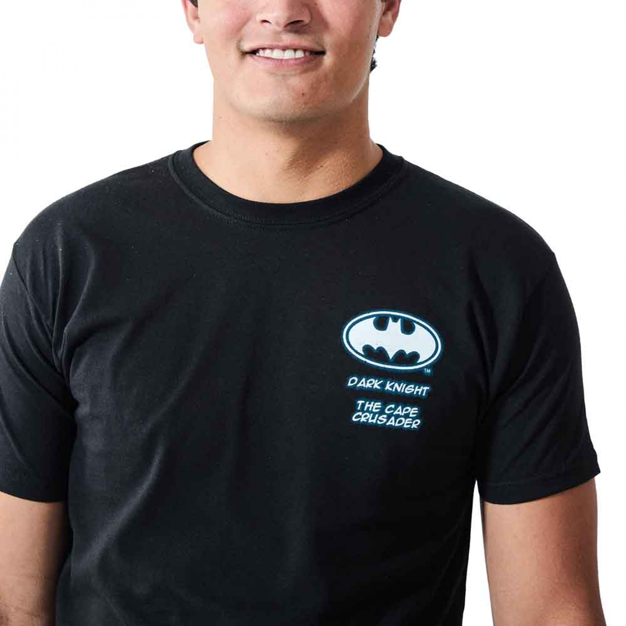 Batman Dark Knight Oversize Print Front and Back T-Shirt