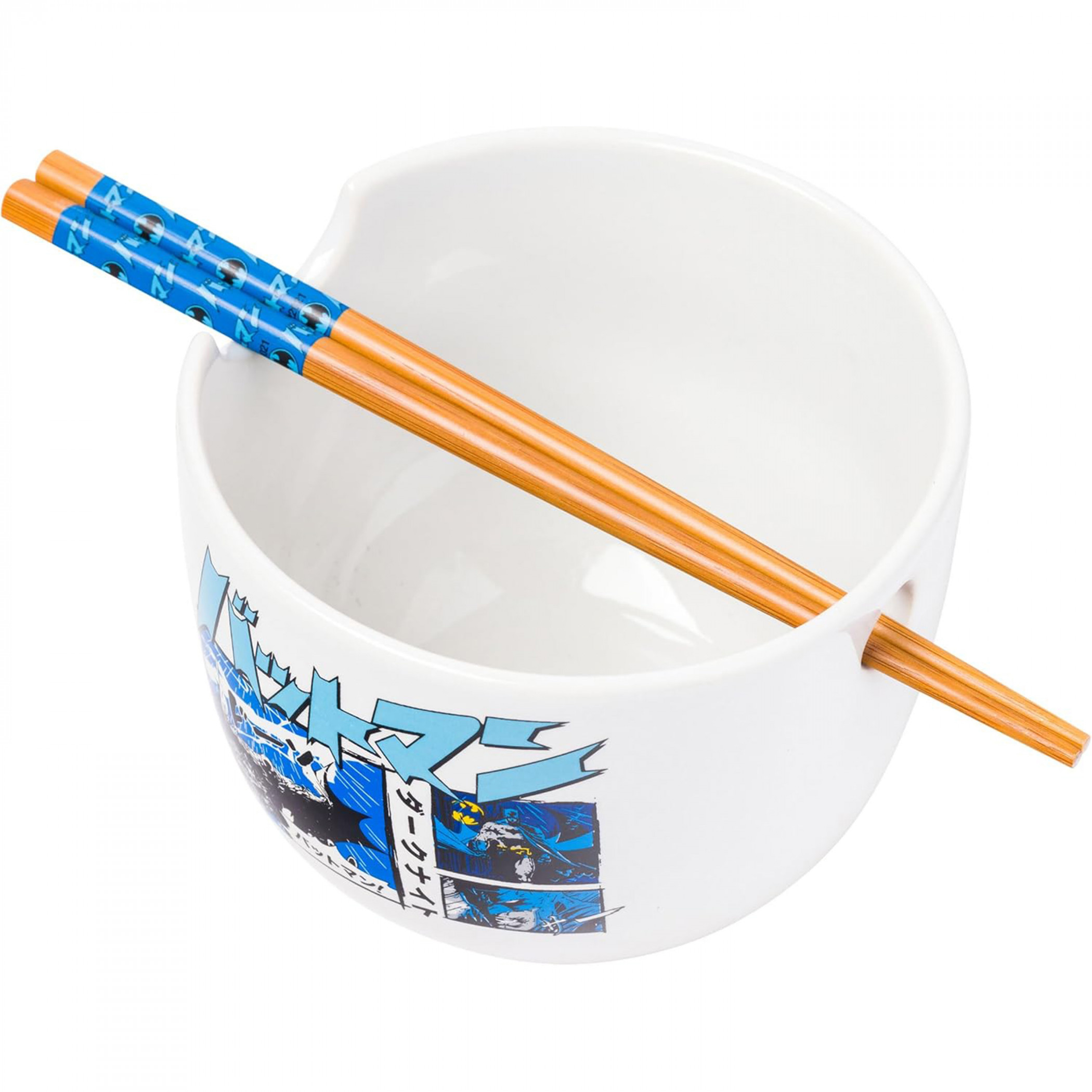 Batman Manga Panels 20oz Ceramic Ramen Bowl with Chopsticks