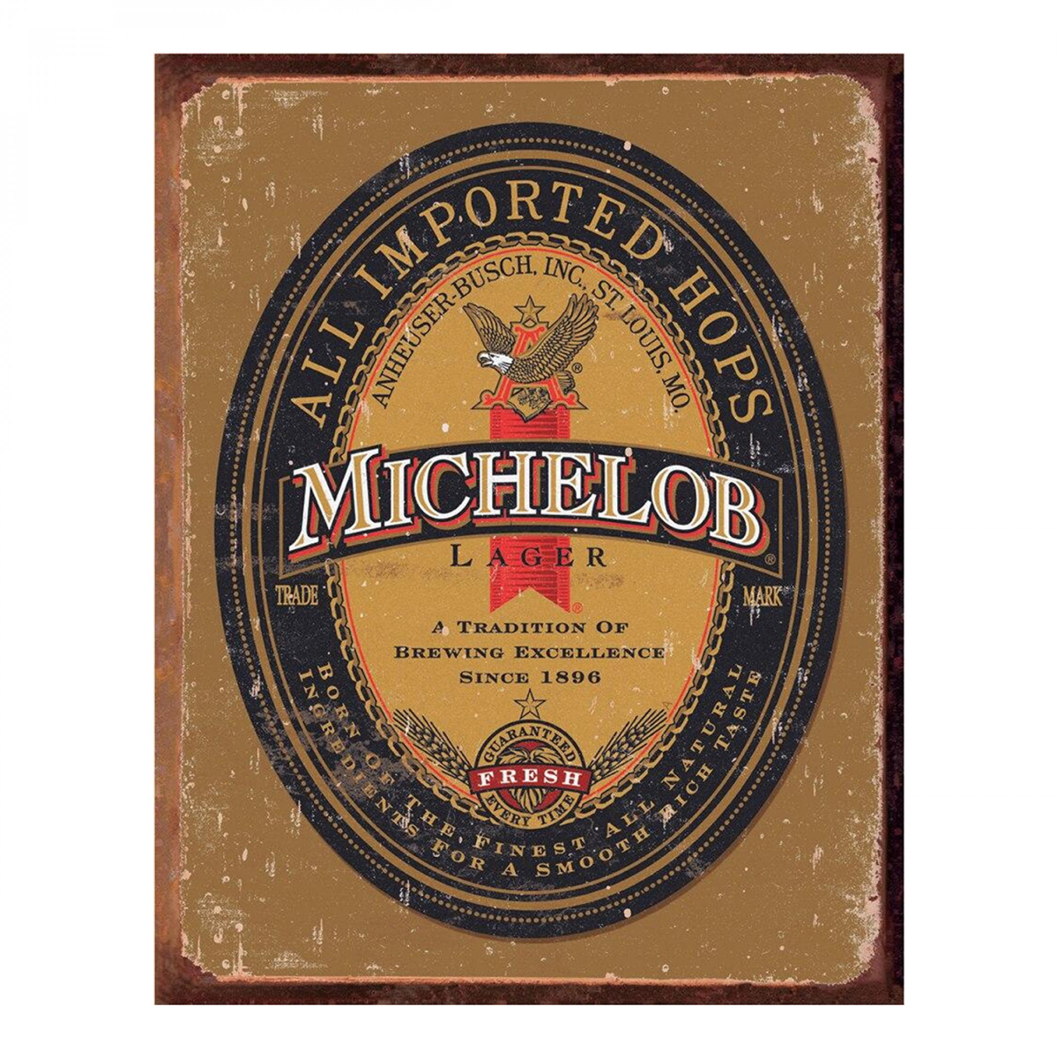 Michelob Anheuser Busch Label Retro Tin Sign