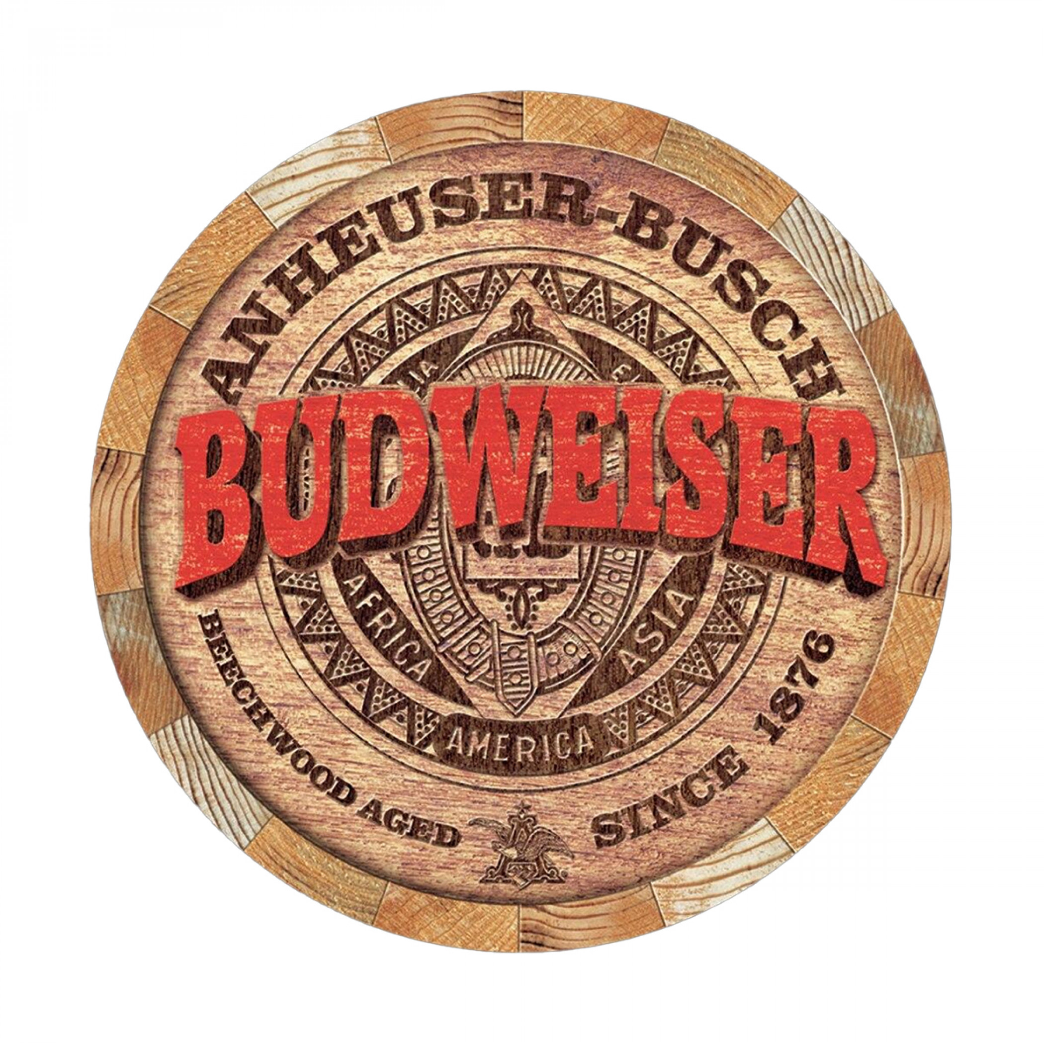 Budweiser Barrel End Anheuser Busch Tin Sign