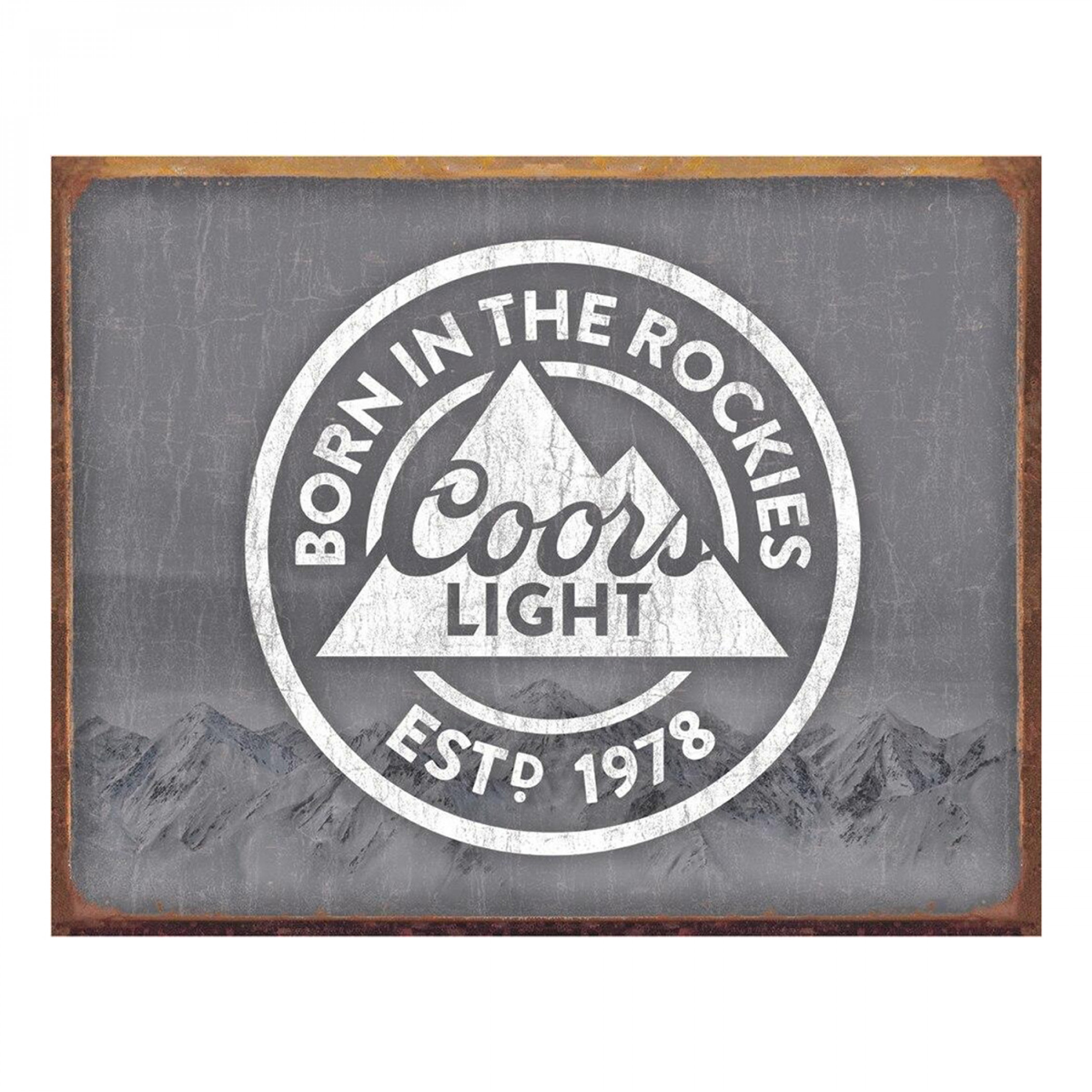 Coors Light Born in the Rockies Tin Sign