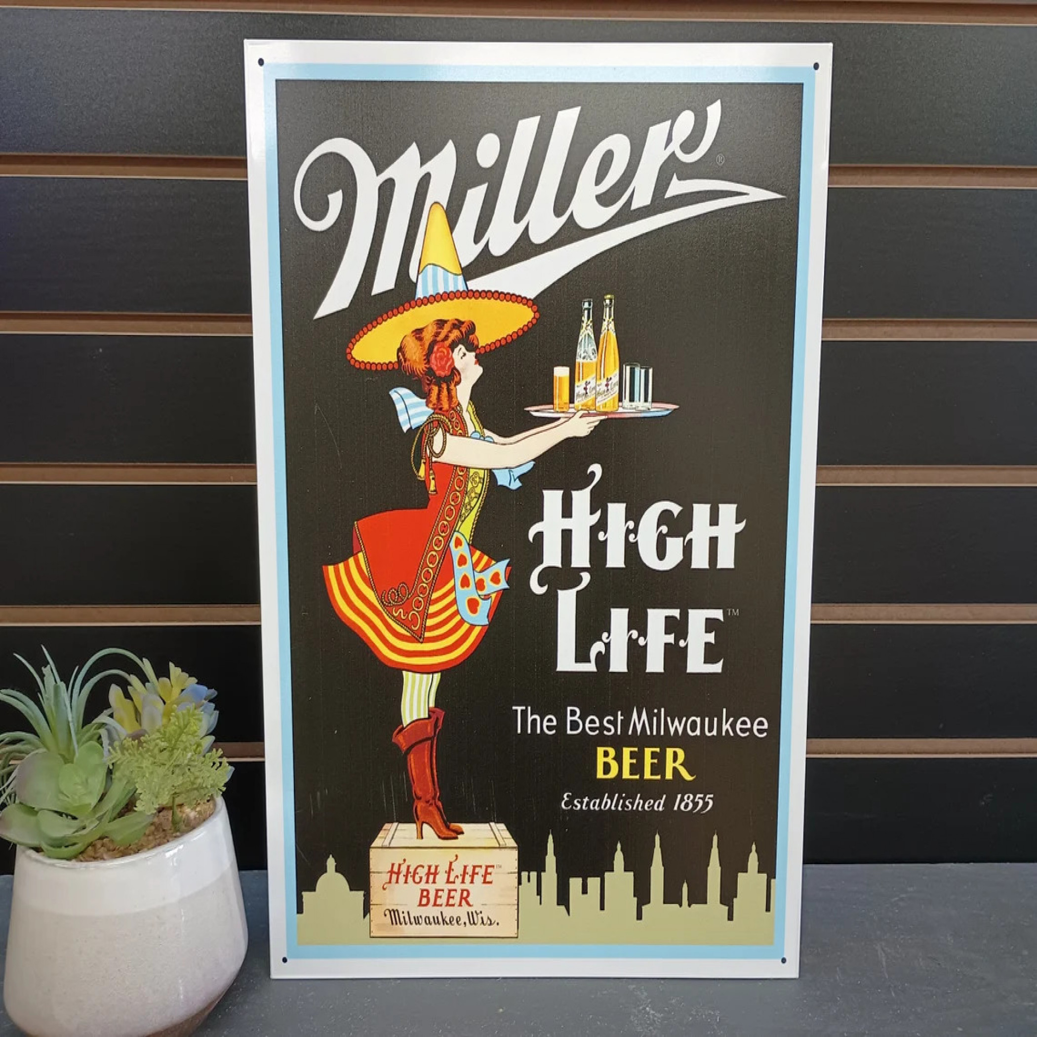 Miller High Life Server Tin Sign