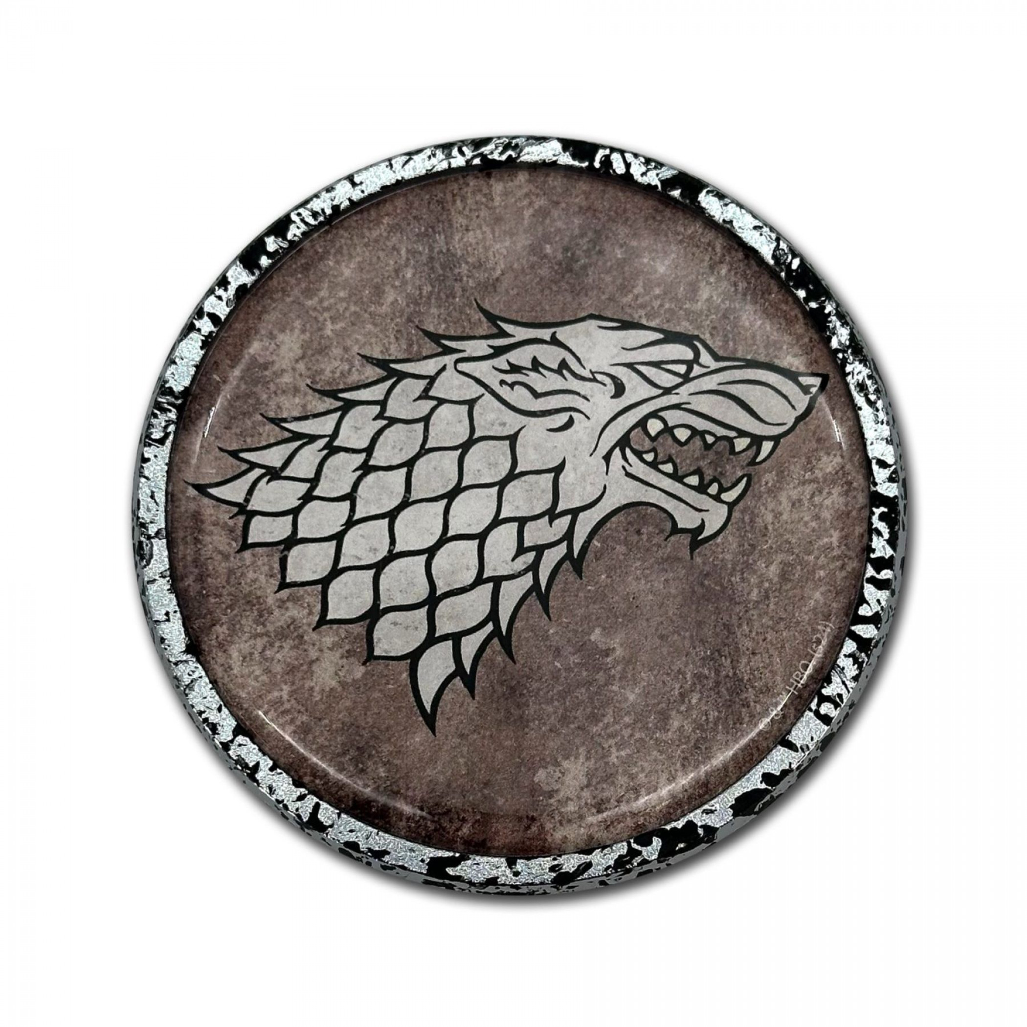 Game of Thrones House Stark Distressed Chrome Metal Car Emblem