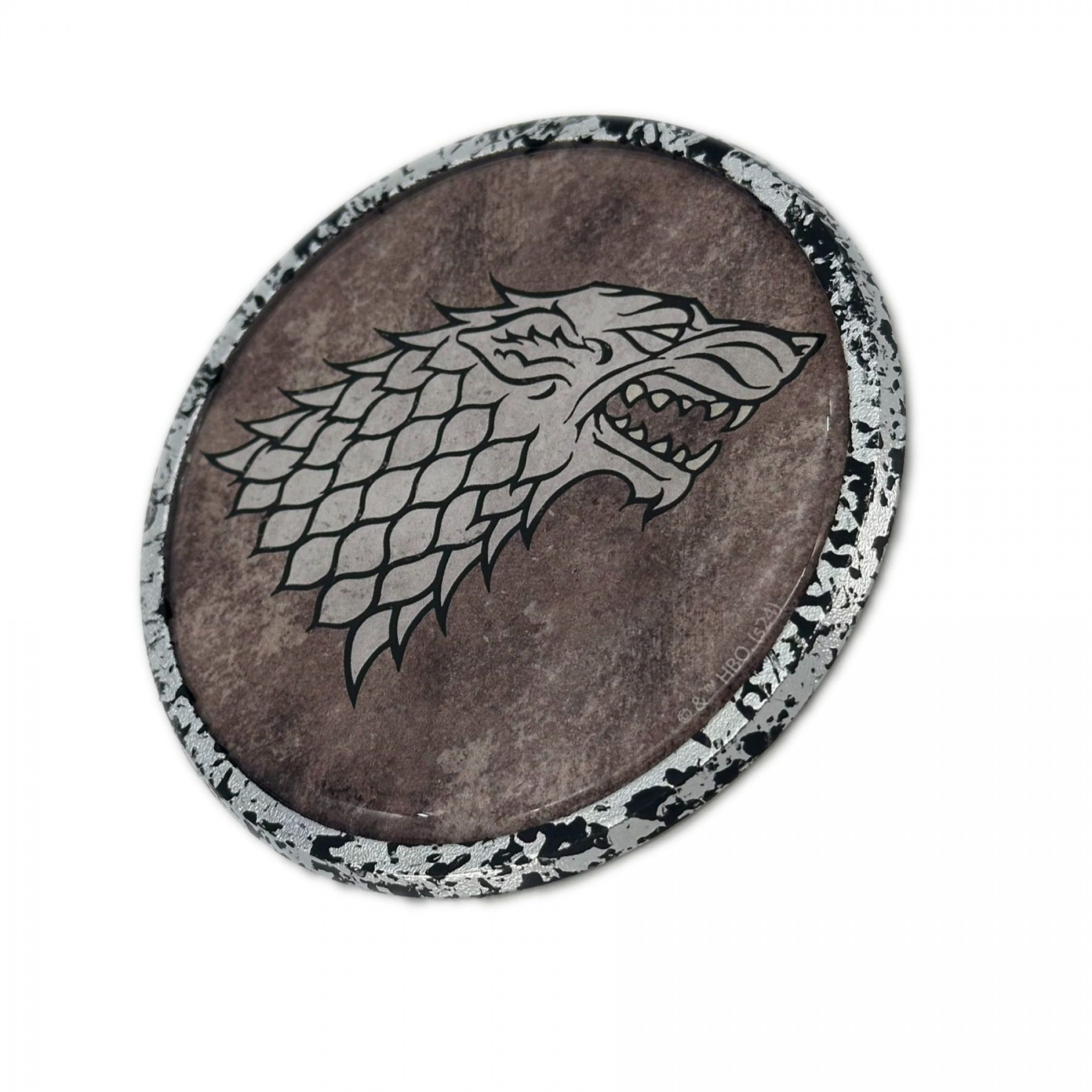 Game of Thrones House Stark Distressed Chrome Metal Car Emblem