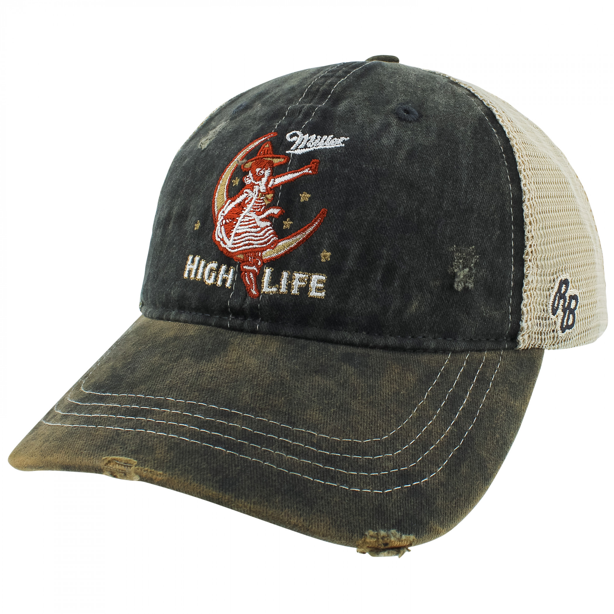 Miller High Life Girl In The Moon Starry Skies Mesh Trucker Hat