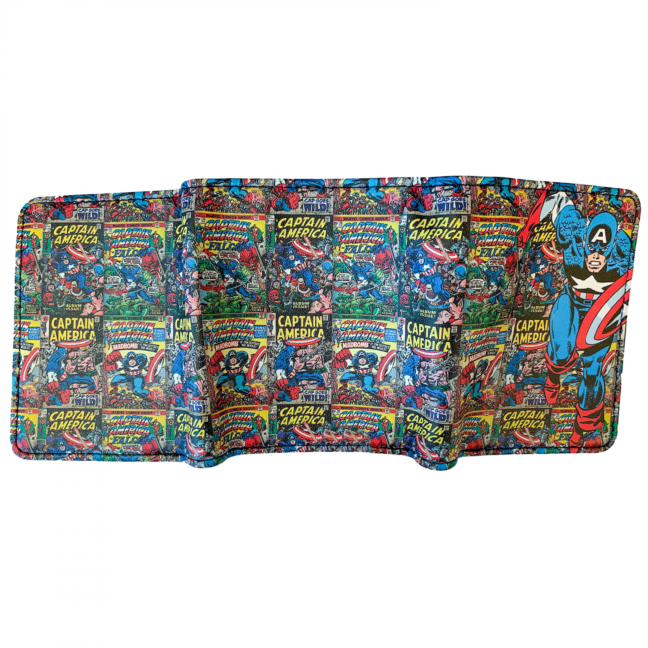 Captain America Cover Collage Trifold Wallet in Collectors Tin