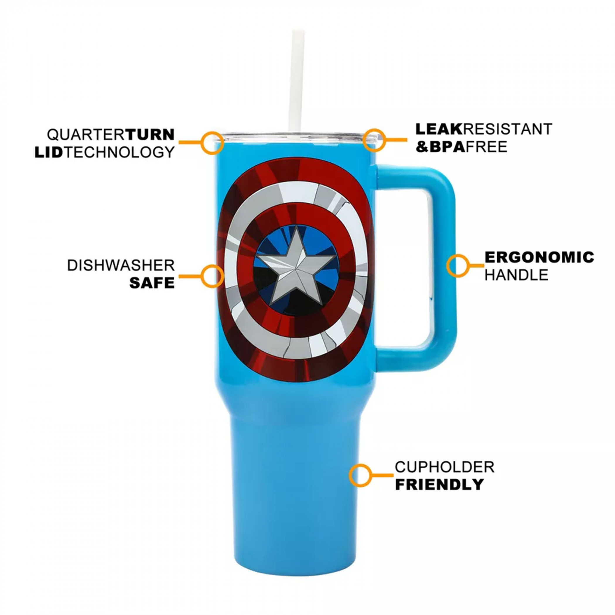 Captain America Armor 40oz. Stainless Steel Tumbler